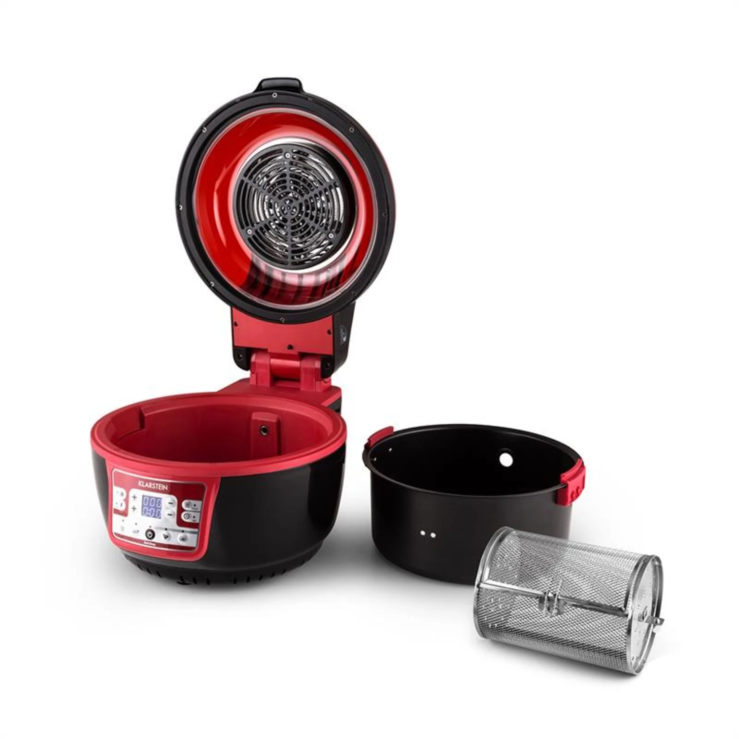 VitAir Turbo Heißluftfritteuse Rot-schwarz 1400W Grillen Backen 9l – Bild 8