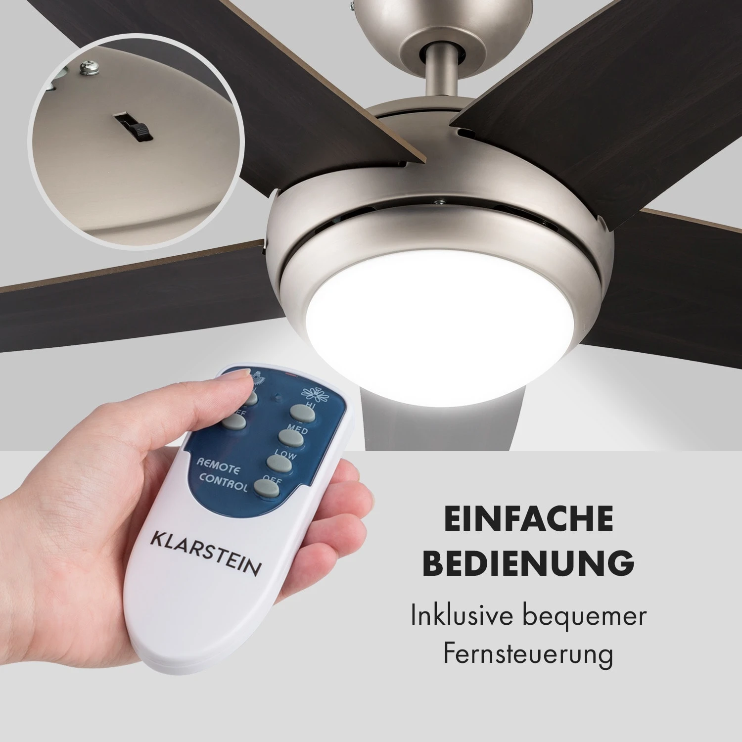 Bolero 2-in-1-Deckenventilator Leuchte 55W 10212 M³/h Fernbedienung – Bild 3