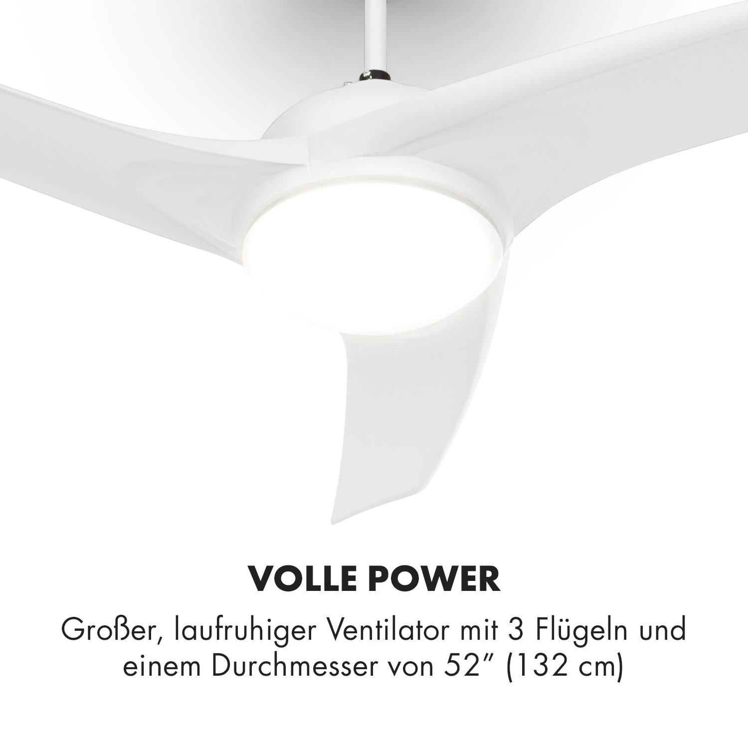 Figo 2-in-1-Deckenventilator Lampe Ø132cm 10.039m³/h Fernbedienung – Bild 3