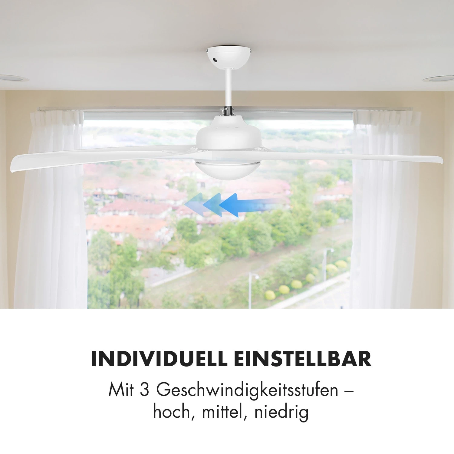 Figo 2-in-1-Deckenventilator Lampe Ø132cm 10.039m³/h Fernbedienung – Bild 5