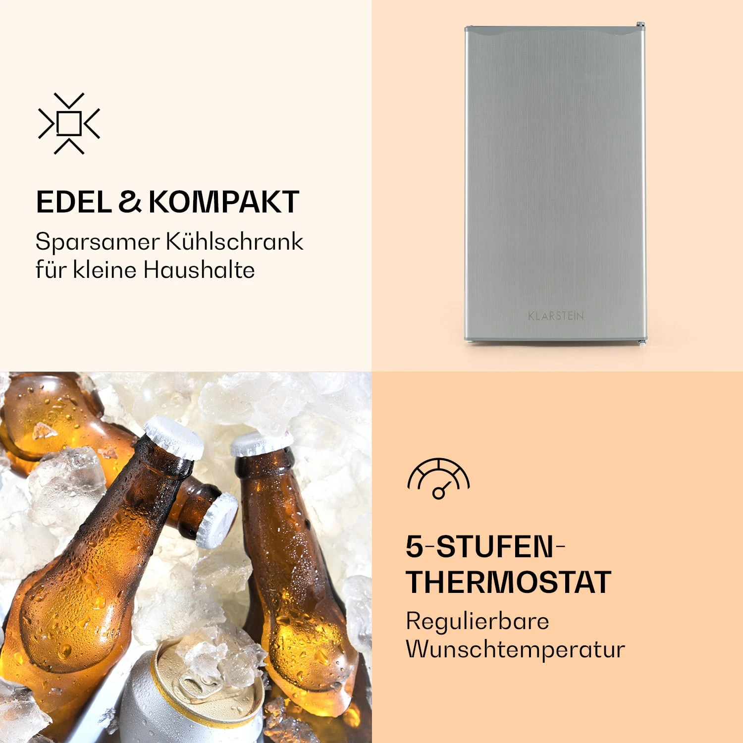 Alleinversorger Kühlschrank 91 Liter 2 Ebenen Thermostat Eisfach – Bild 2
