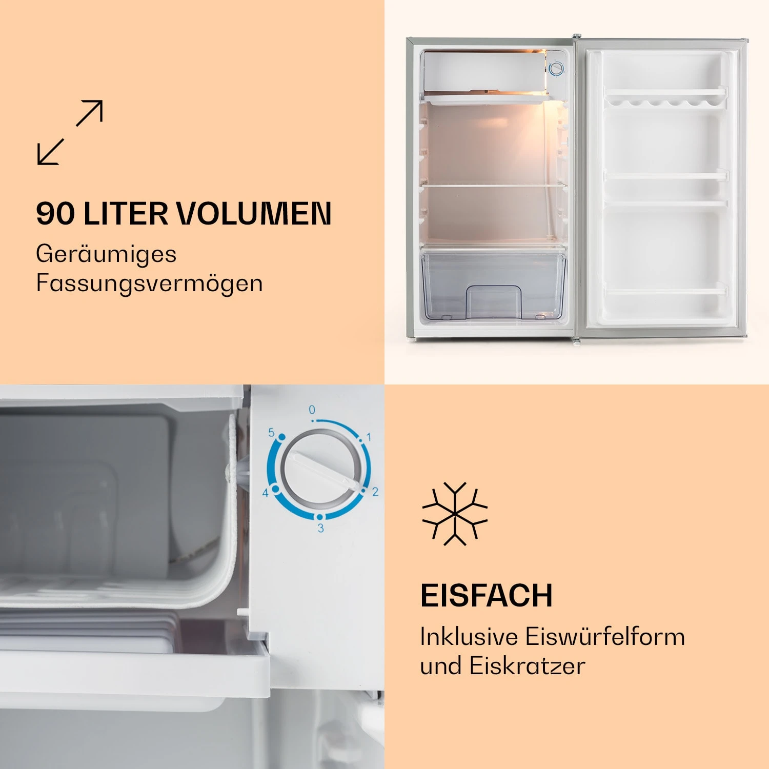Alleinversorger Kühlschrank 91 Liter 2 Ebenen Thermostat Eisfach – Bild 3
