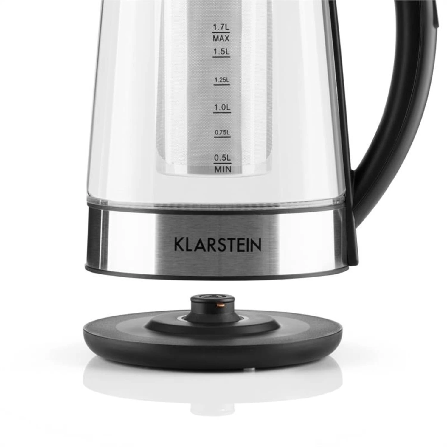 Ostfriese Wasserkocher 2-in-1 Teekocher 1,7L 2200W LED Edelstahl Glas – Bild 3