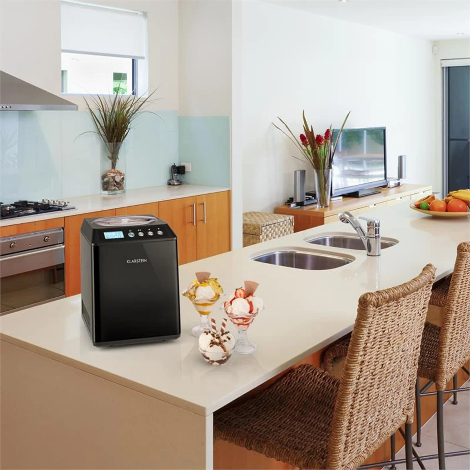 Vanilly Sky Family Eiscremebereiter Frozen Yoghurt 250W 2,5l Schwarz – Bild 2