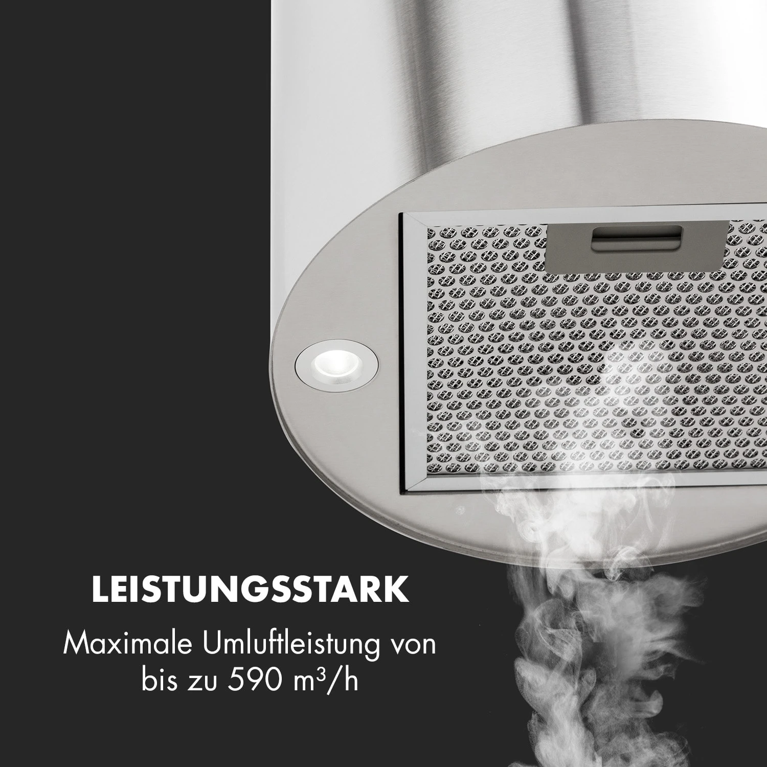 Barett Inselabzugshaube Ø35cm Umluft 558 M³/h LED Aktivkohlefilter – Bild 3