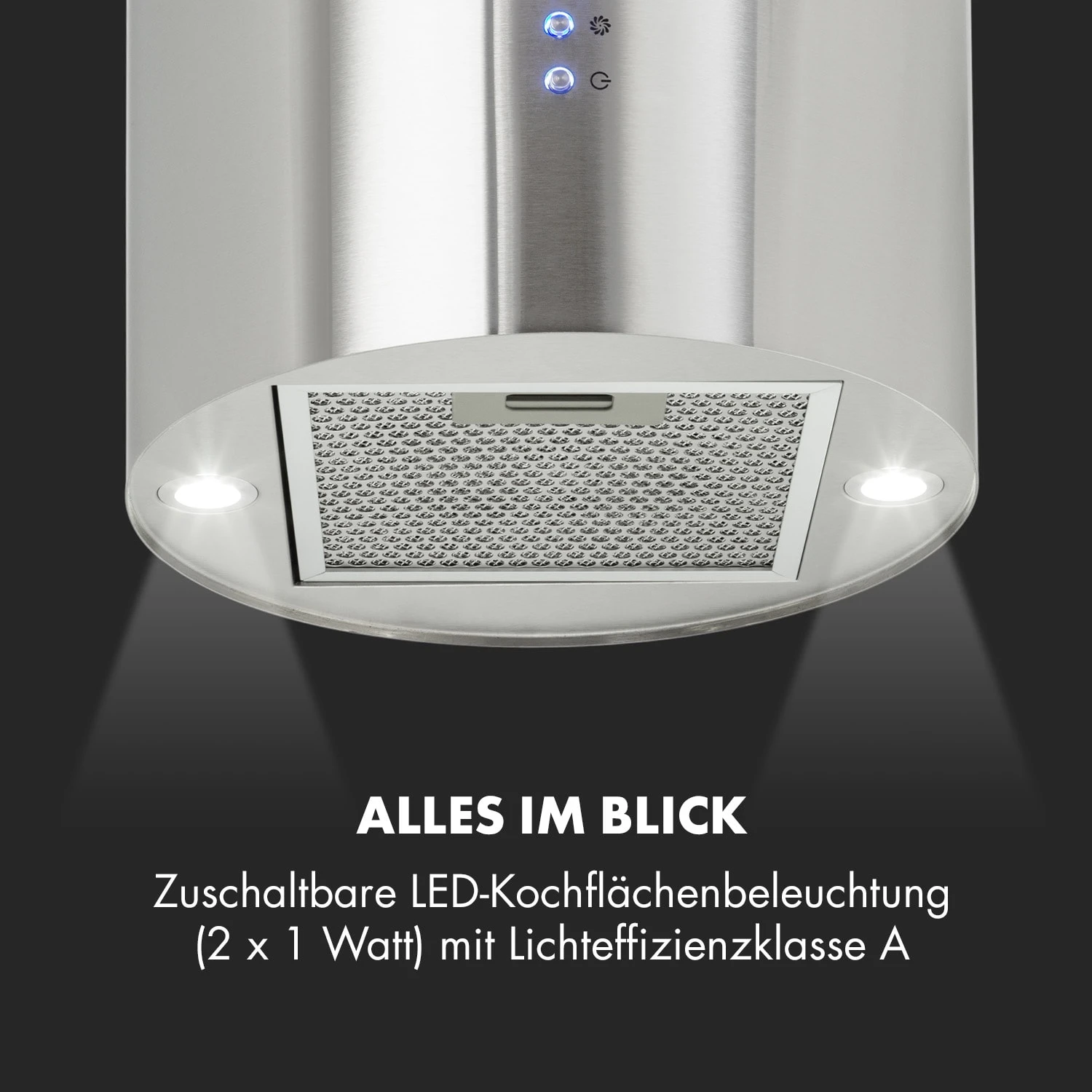 Barett Inselabzugshaube Ø35cm Umluft 558 M³/h LED Aktivkohlefilter – Bild 8