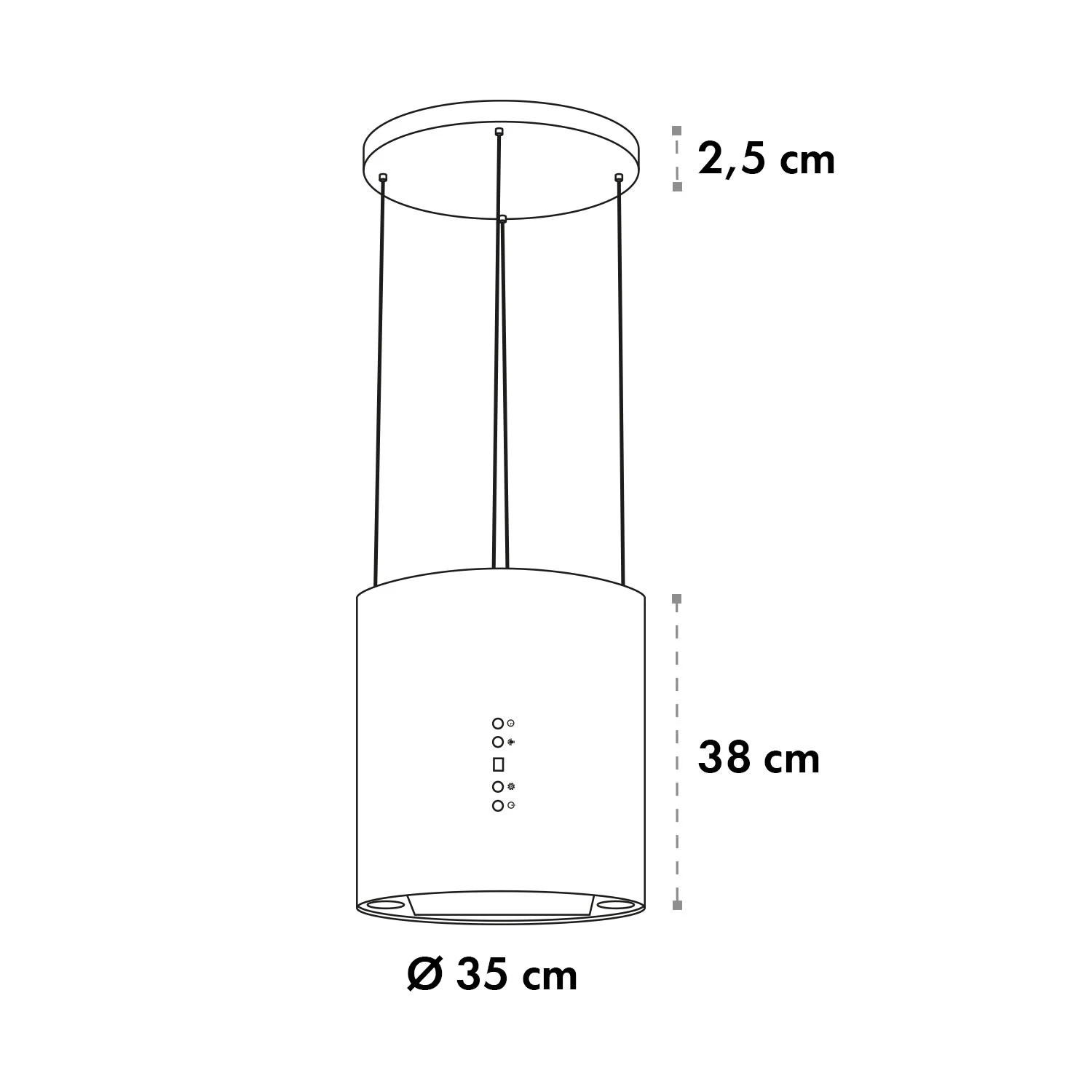 Barett Inselabzugshaube Ø35cm Umluft 558 M³/h LED Aktivkohlefilter – Bild 9