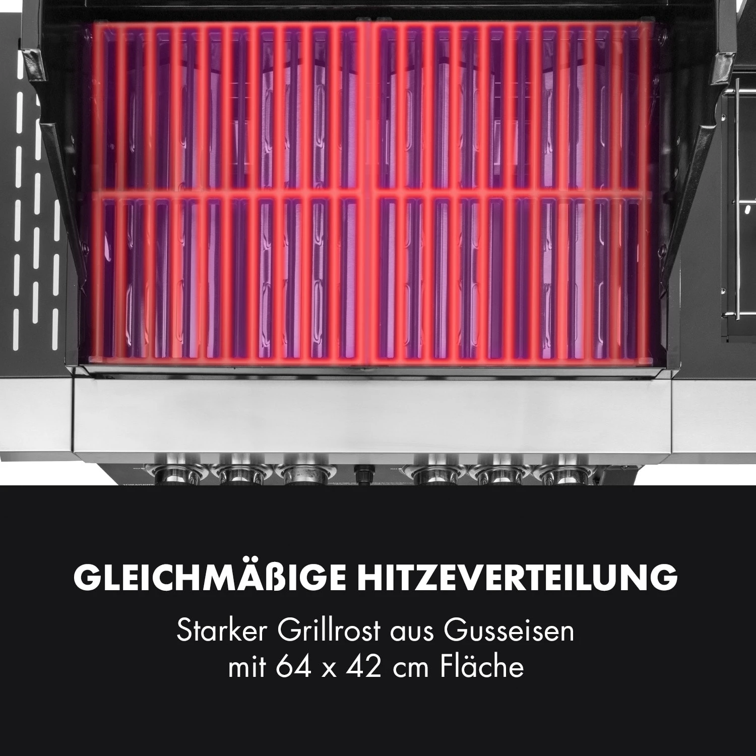 Tomahawk 4.2 SBG Gasgrill 6 Brenner 20,7 KW 64x42cm Grill Edelstahl – Bild 6