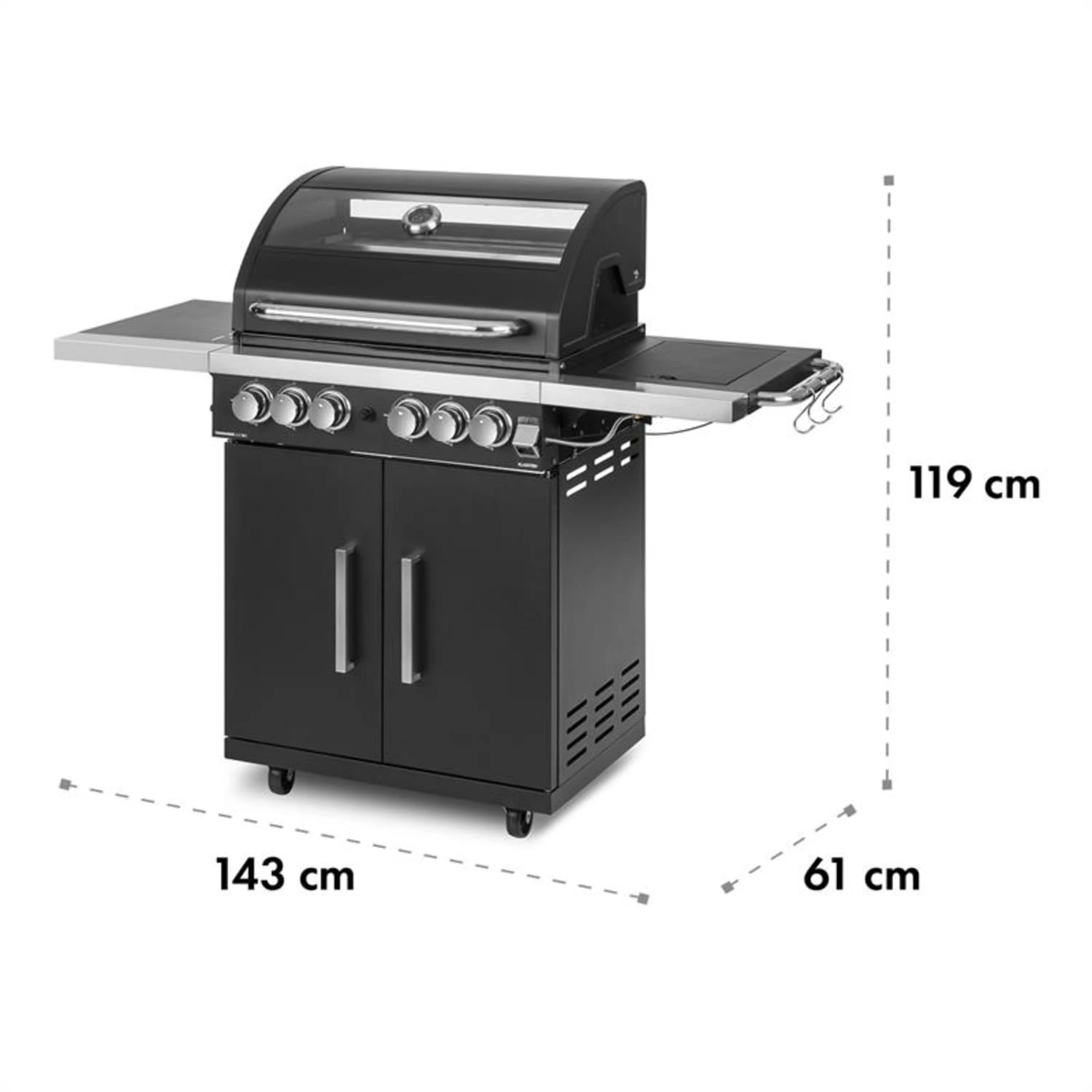 Tomahawk 4.2 SBG Gasgrill 6 Brenner 20,7 KW 64x42cm Grill Edelstahl – Bild 11