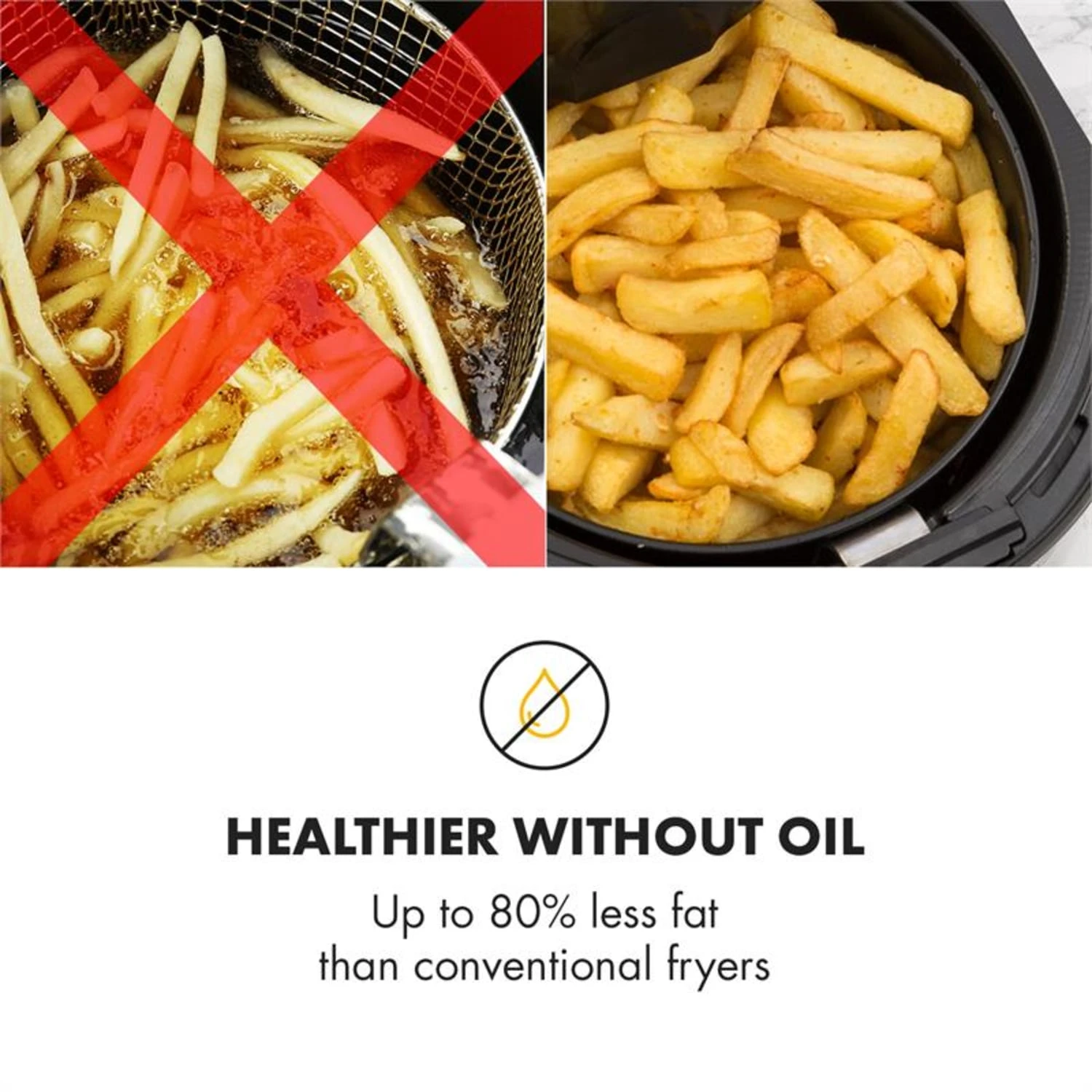 AirVital Heißluftfritteuse 1300W 2,5l CeraPlus-Antihaft Touch Weiß – Bild 7