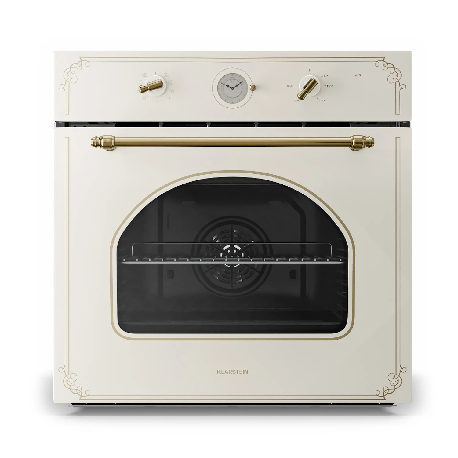Victoria Einbaubackofen Retro-Design 9 Funktionen 50-250°C Elfenbein