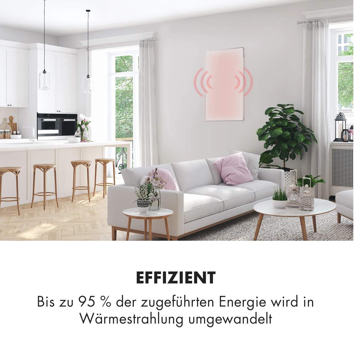Wonderwall 60 Infrarot-Heizung 60x100cm 600W Wochentimer IP24 – Bild 2
