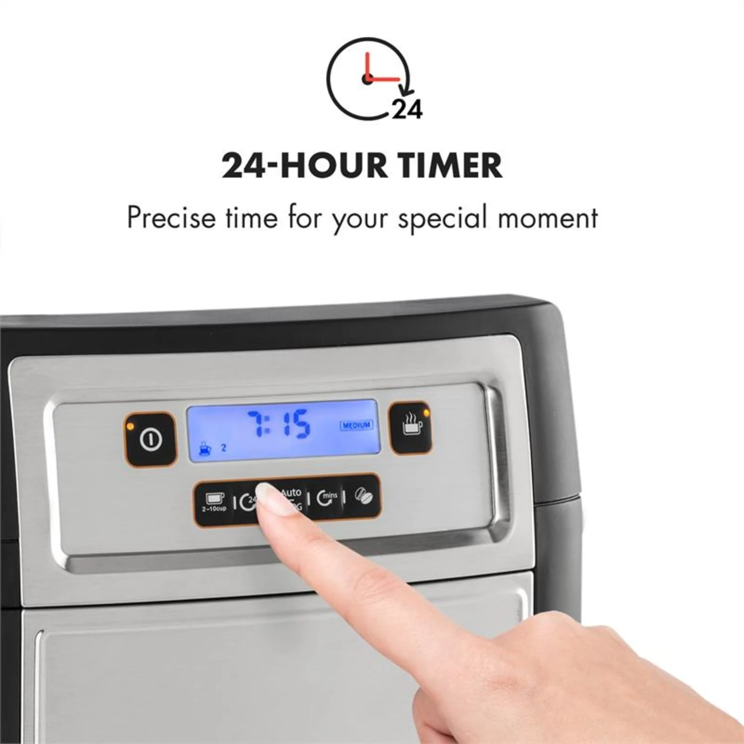 Aromatica II Duo Kaffeemaschine, Integriertes Mahlwerk, 1,25 L Silber – Bild 5