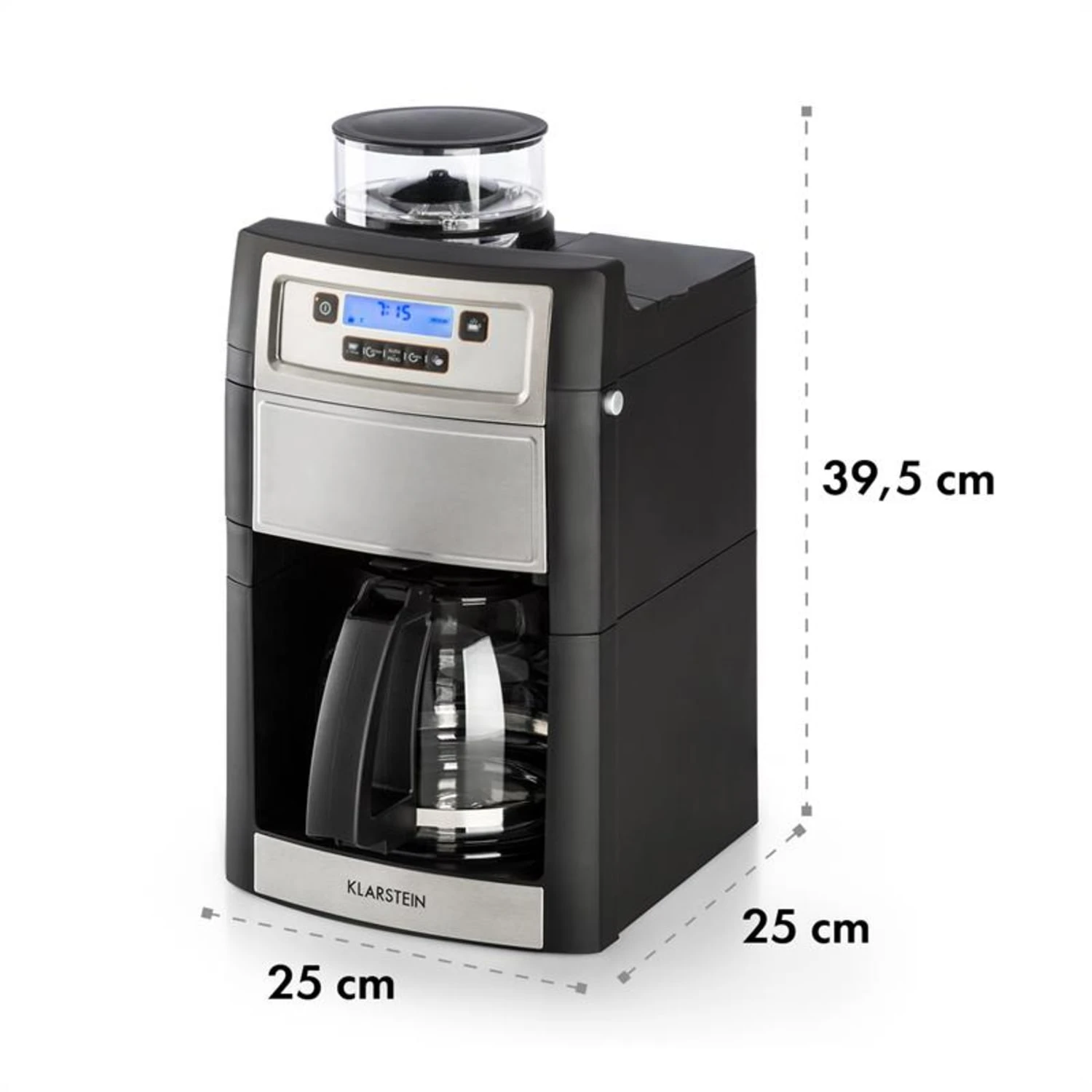 Aromatica II Duo Kaffeemaschine, Integriertes Mahlwerk, 1,25 L Silber – Bild 11