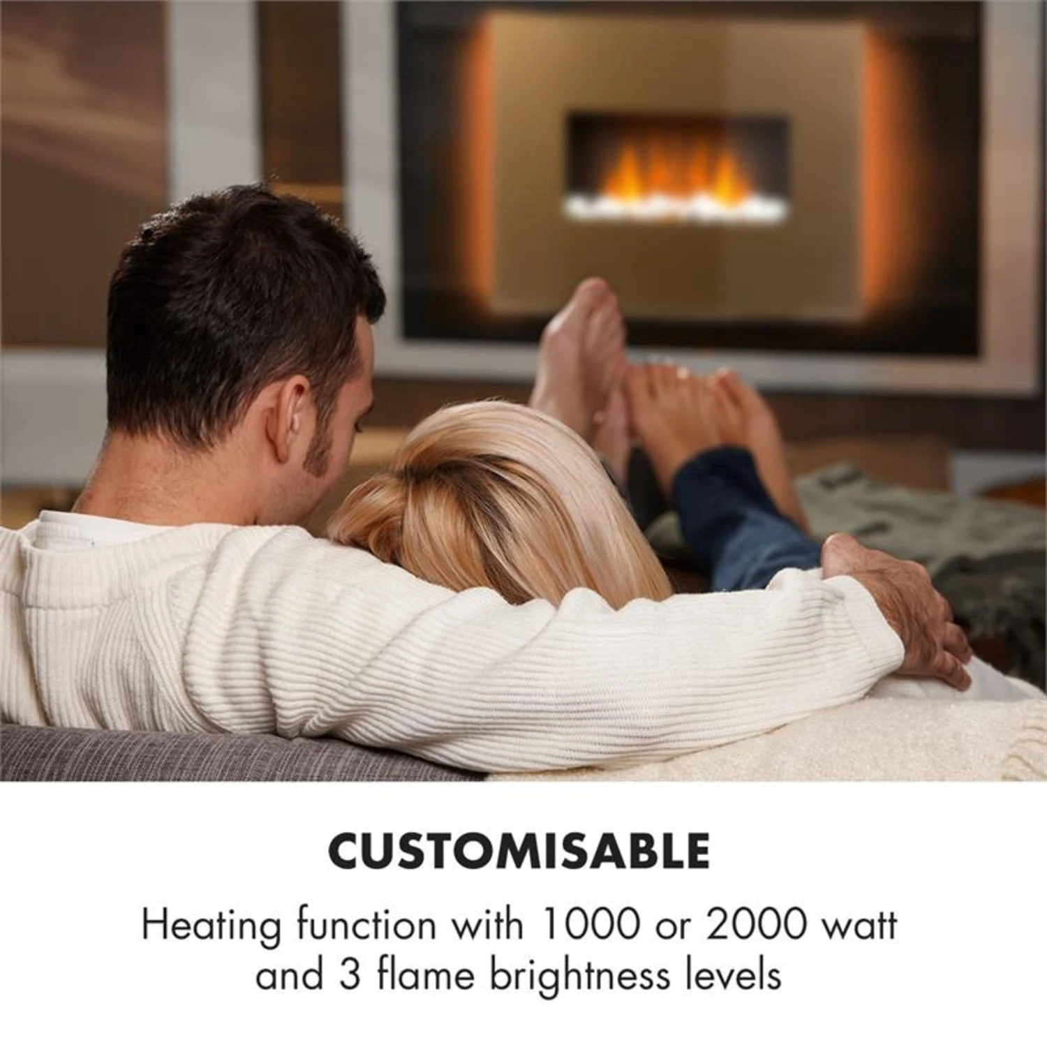 Curved Copper L&F Elektrischer Kamin 1000/2000W Glas Fernbedienung – Bild 6