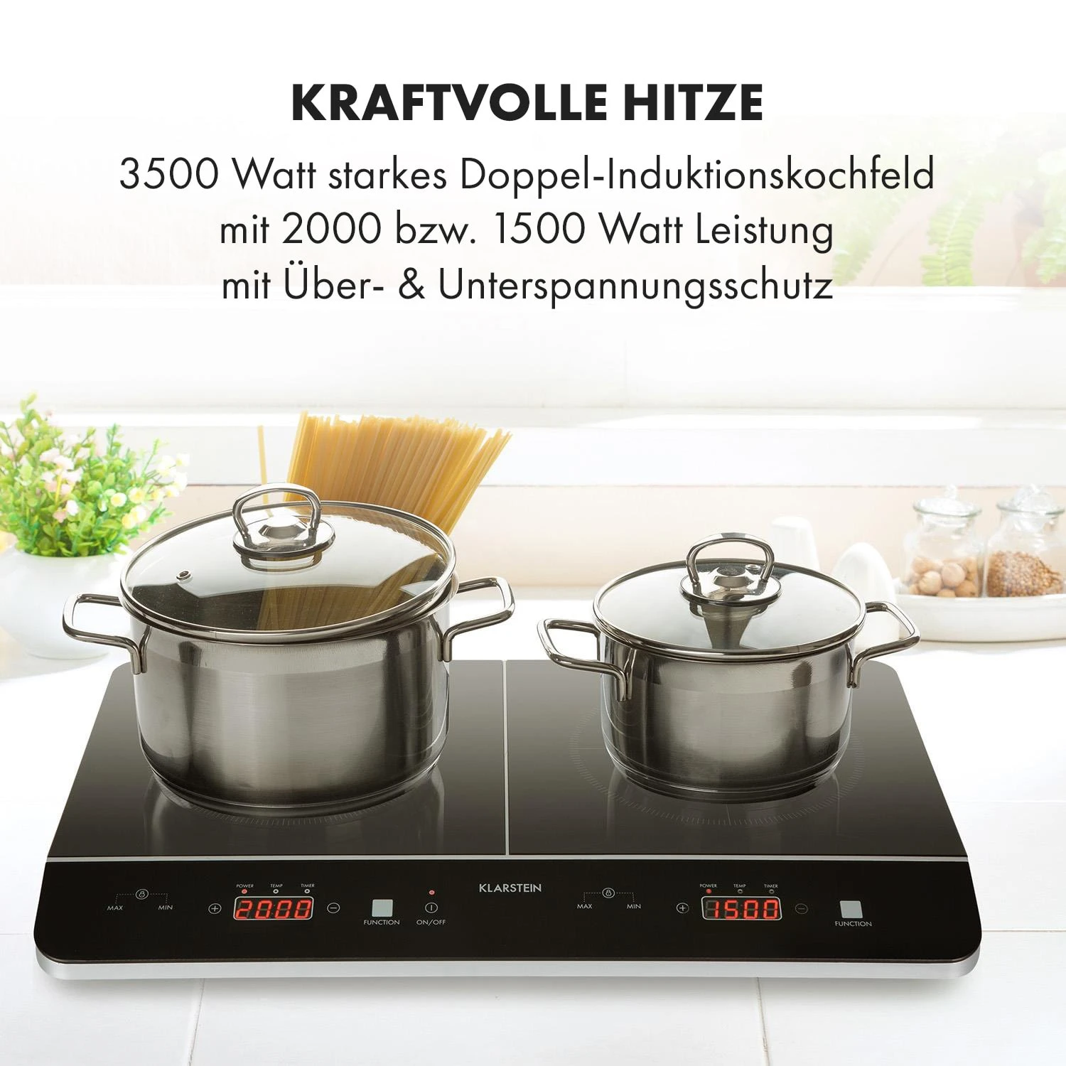 VariCook Neo Induktions-Doppelkochfeld 3500W SenseControl Glaskeramik – Bild 2