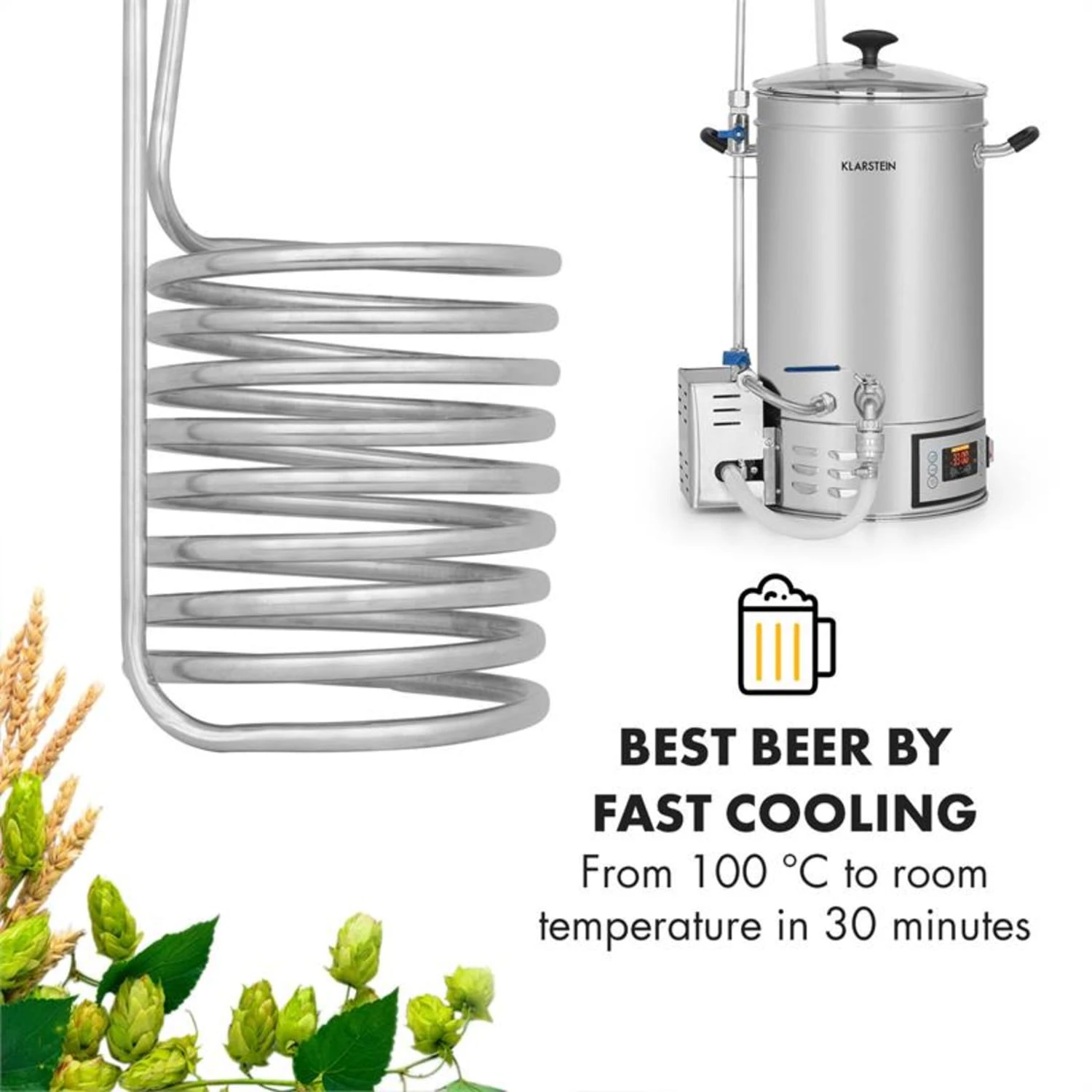 Chiller 6 Eintauchkühler Ø20 Cm 9 Schleifen 304 Edelstahl – Bild 2