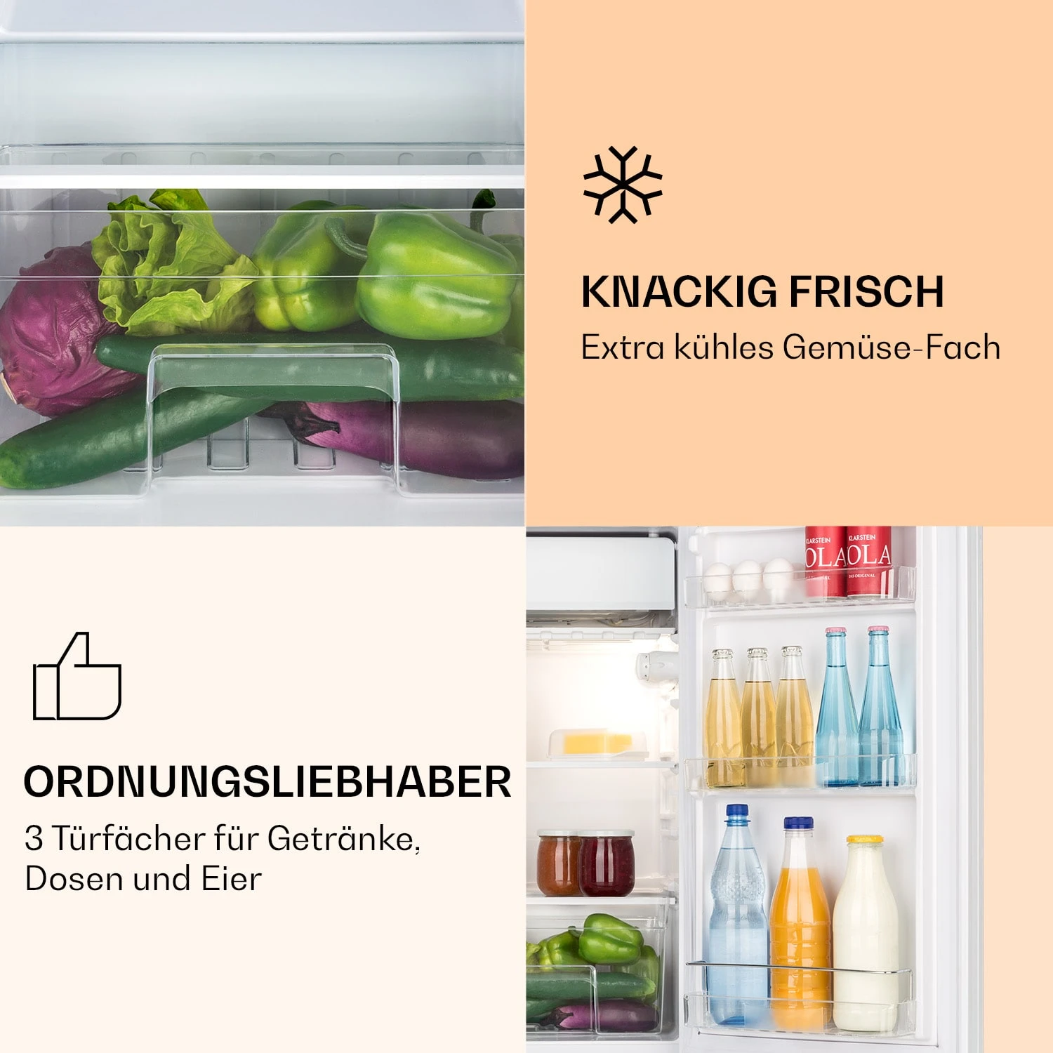 Luminance Frost Kühlschrank 91L Crisper-Fach 2 Glasböden – Bild 3