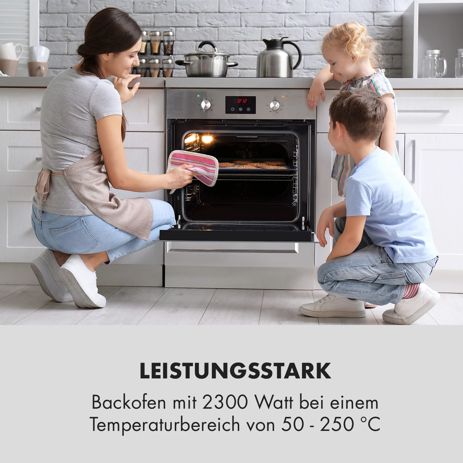 Kalahari Elektrischer Einbaubackofen 2300W 7 Funktionen Schwarz – Bild 2