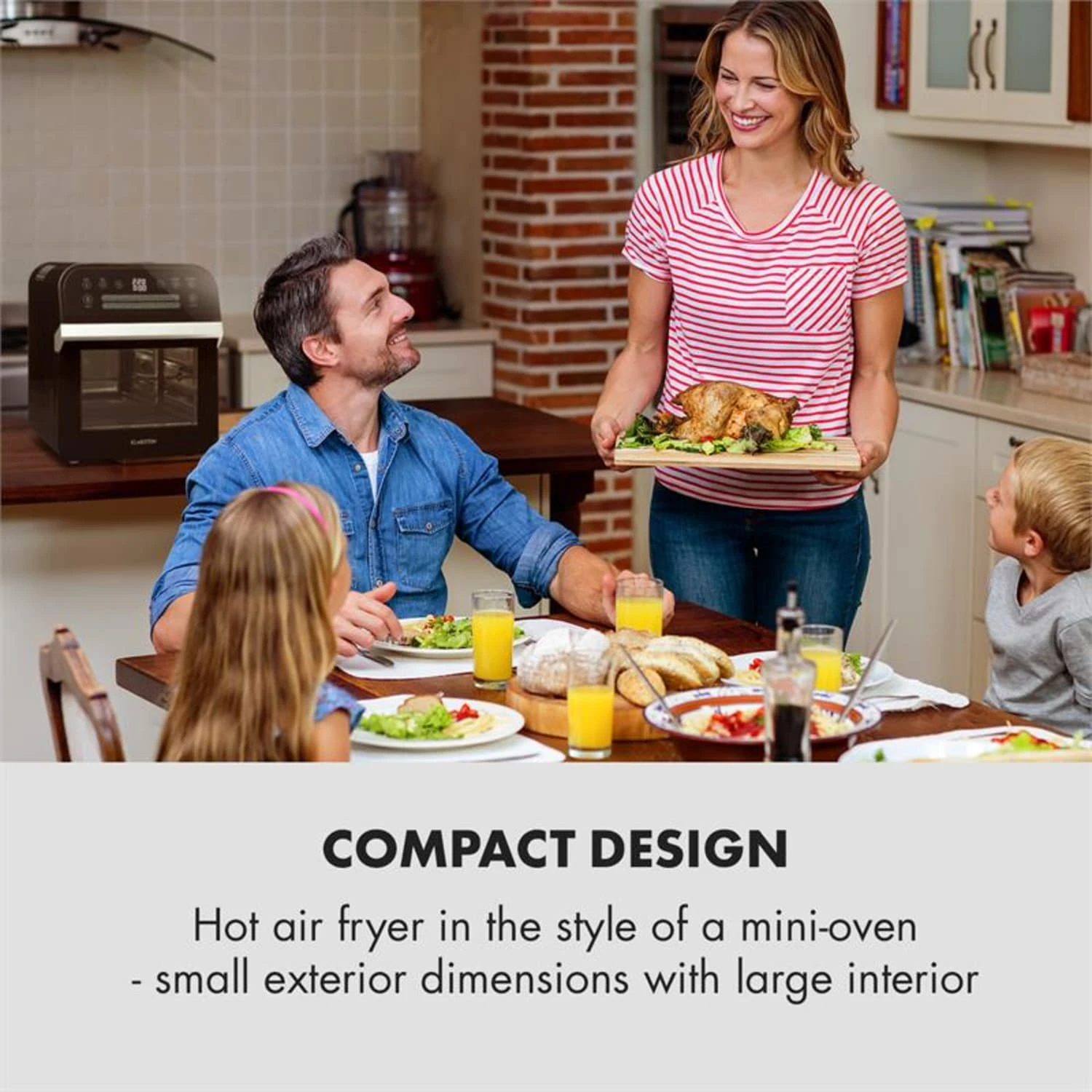 AeroVital Cube Heißluftfritteuse 1600W 12l Timer 16 Programme Schwarz – Bild 2