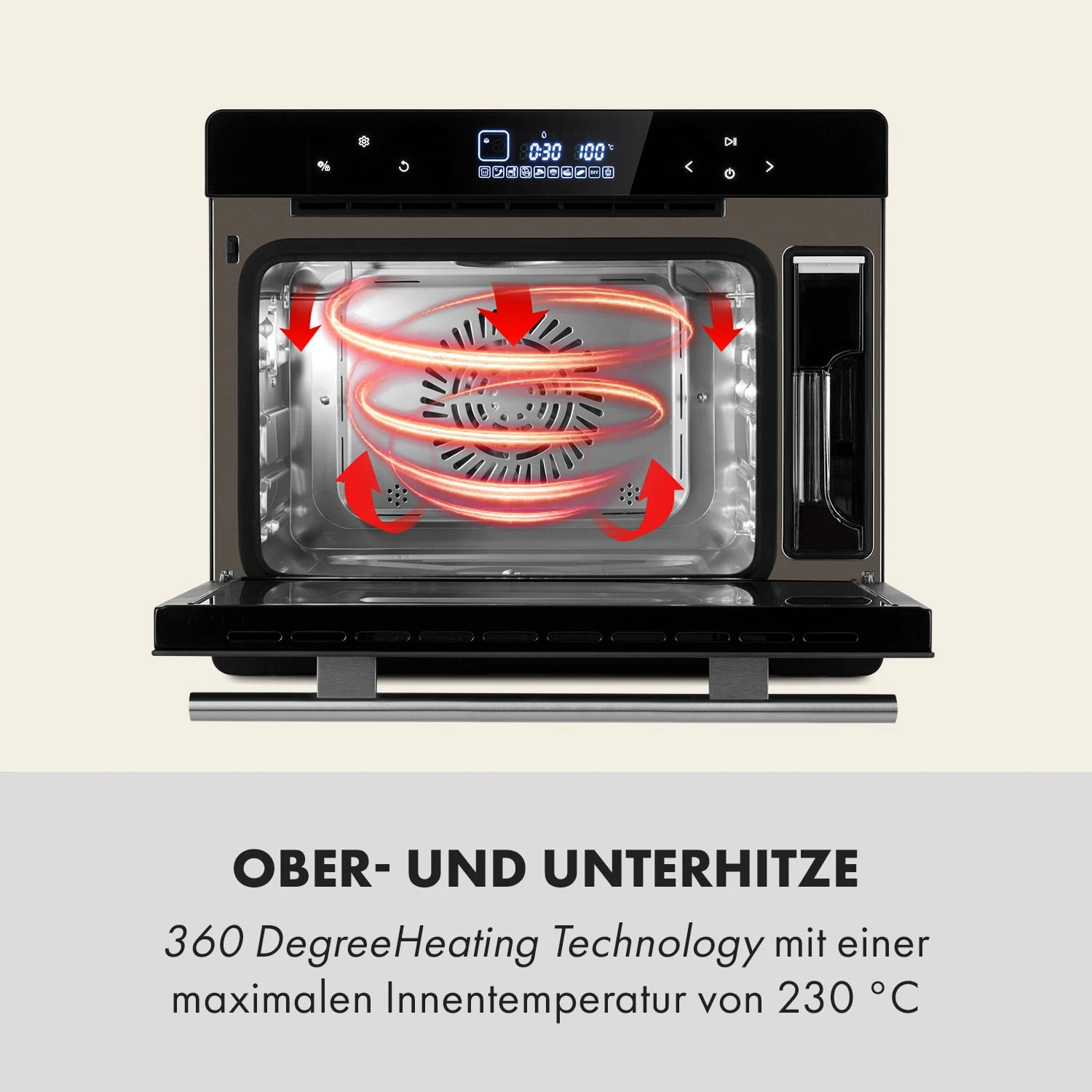 MasterFresh Dampfbackofen 230°C 24l Touch-Bedienfeld Schwarz – Bild 4