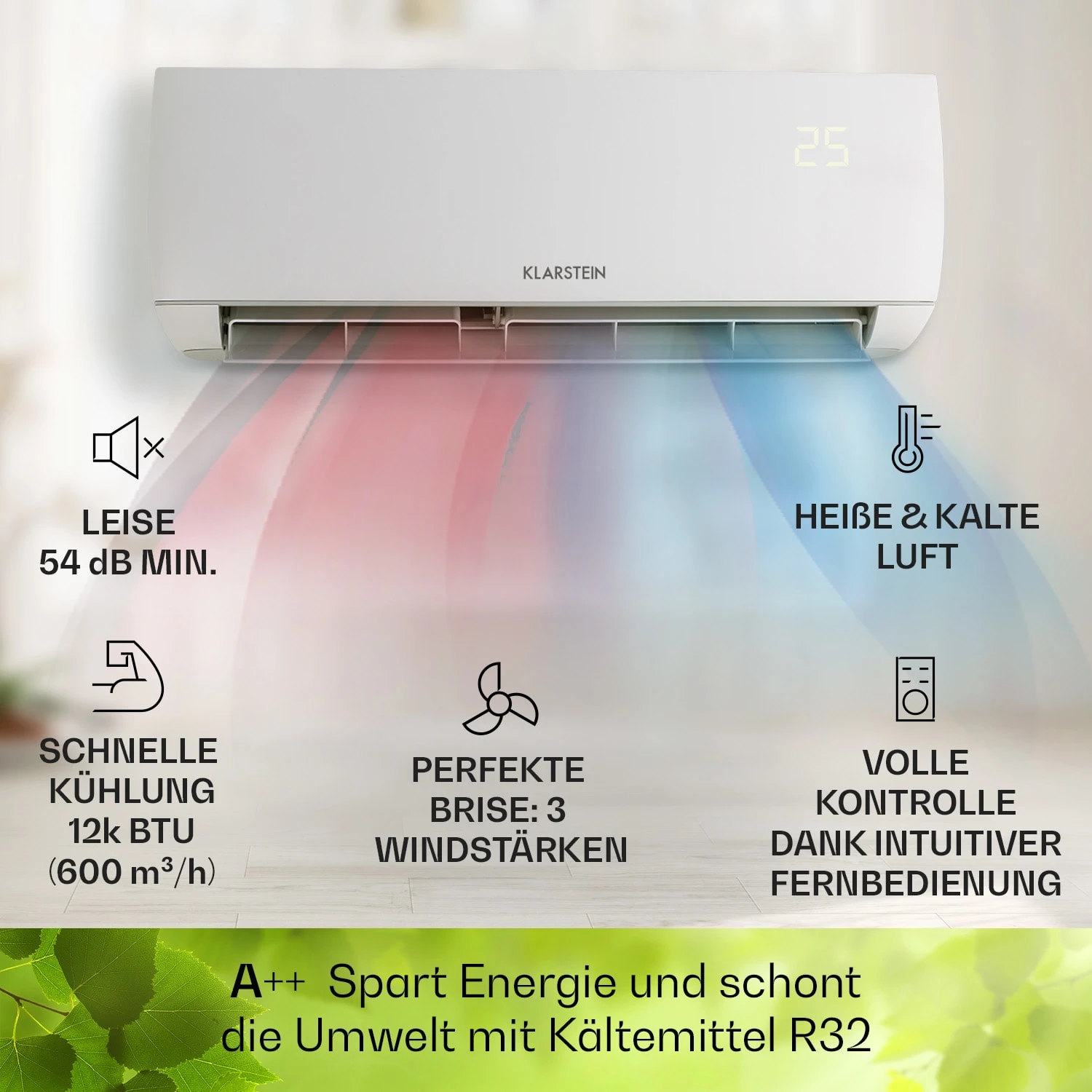 Windwaker Split-Klimaanlage 12.000 BTU/3,6 KW Luftdurchsatz 600m³/h – Bild 2