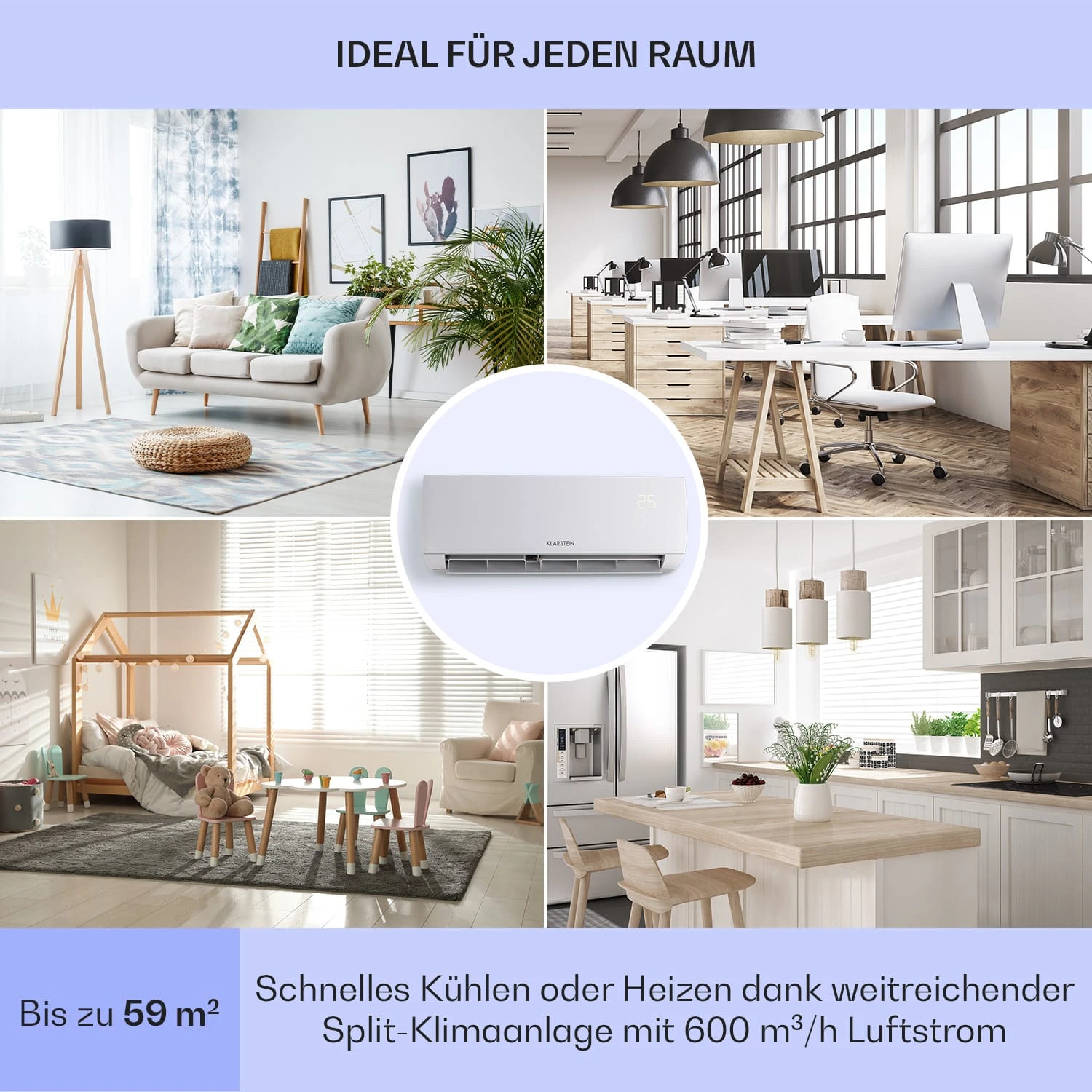 Windwaker Split-Klimaanlage 12.000 BTU/3,6 KW Luftdurchsatz 600m³/h – Bild 5