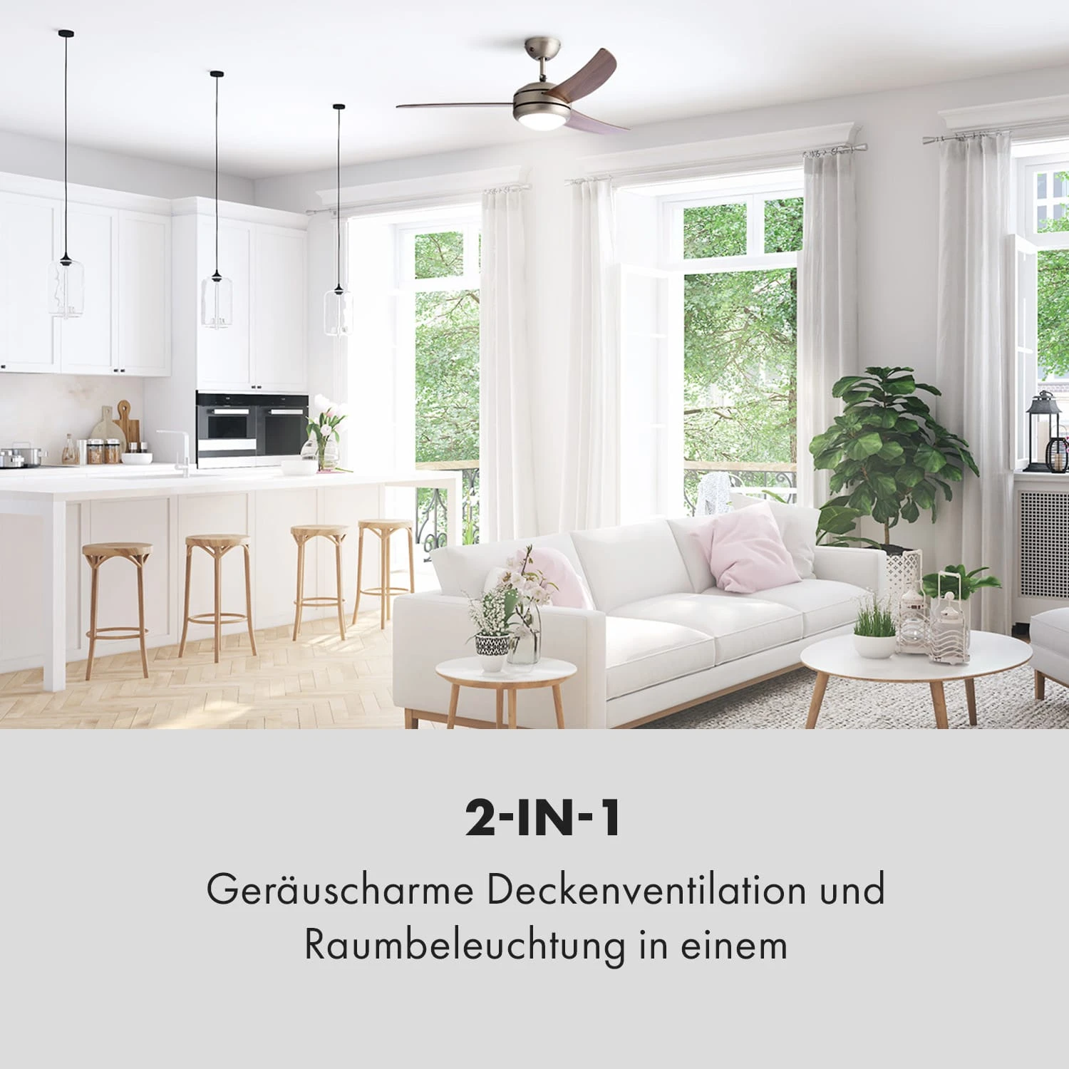 El Paso 2-in-1 Ventilator & Deckenlampe Ø132 Cm 10.344 M³/h 49 DB – Bild 2