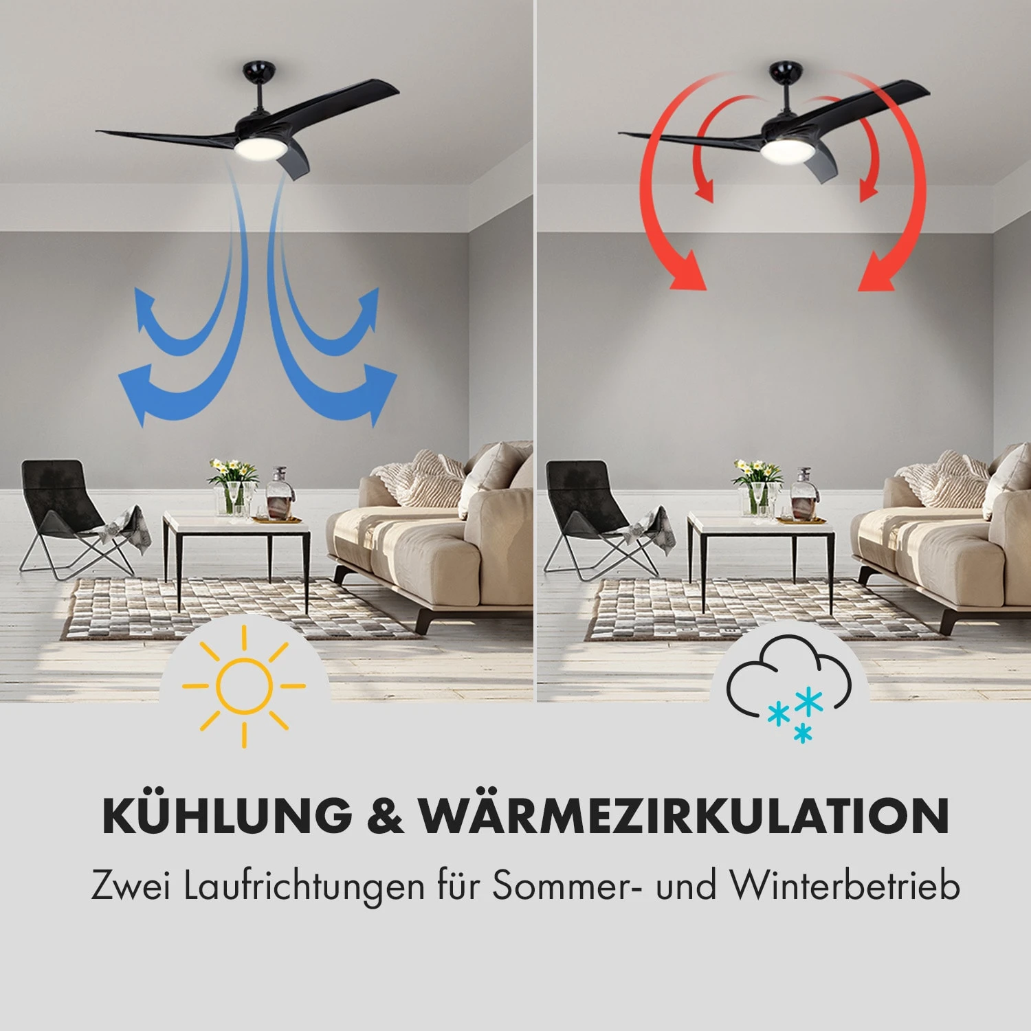 Klarstein Figo Deckenventilator 2-in-1 Mit Deckenleuchte Ø 132 Cm – Bild 4