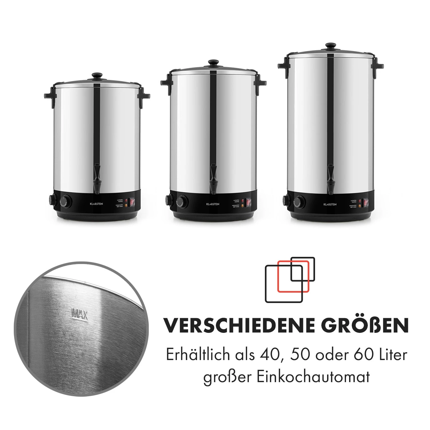 KonfiStar 40 Einkochautomat Getränkespender 2500W 40L Edelstahl – Bild 9