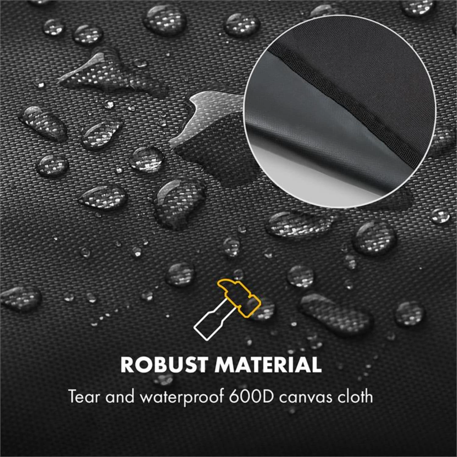 Hot & Hot Wetterschutzhaube 600D Canvas 30/70% PE/PVC Schwarz – Bild 5