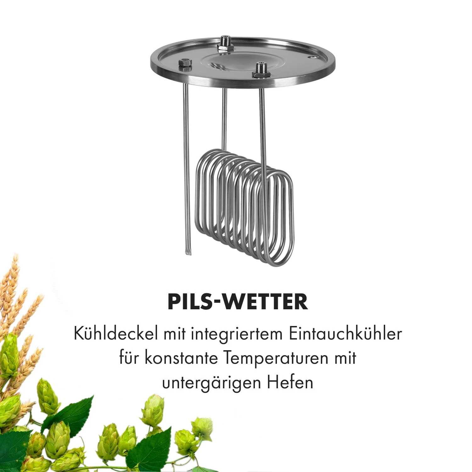 Gärkeller Kühldeckel Eintauchkühler 1/2" Sensorstab 304-Edelstahl – Bild 2
