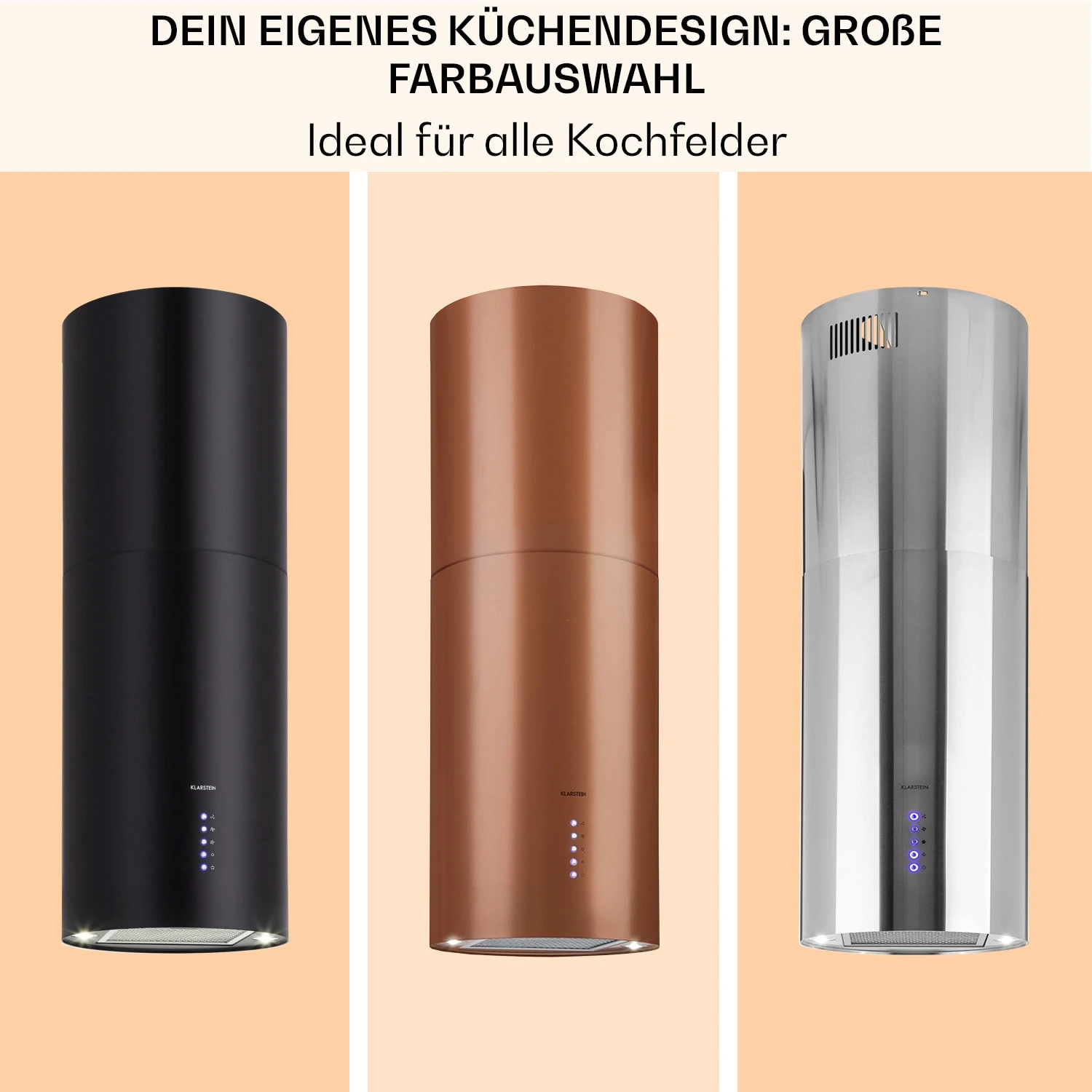 Beretta Inselabzugshaube Ø35cm Ab-/Umluft 650m³/h LED Edelstahl – Bild 7