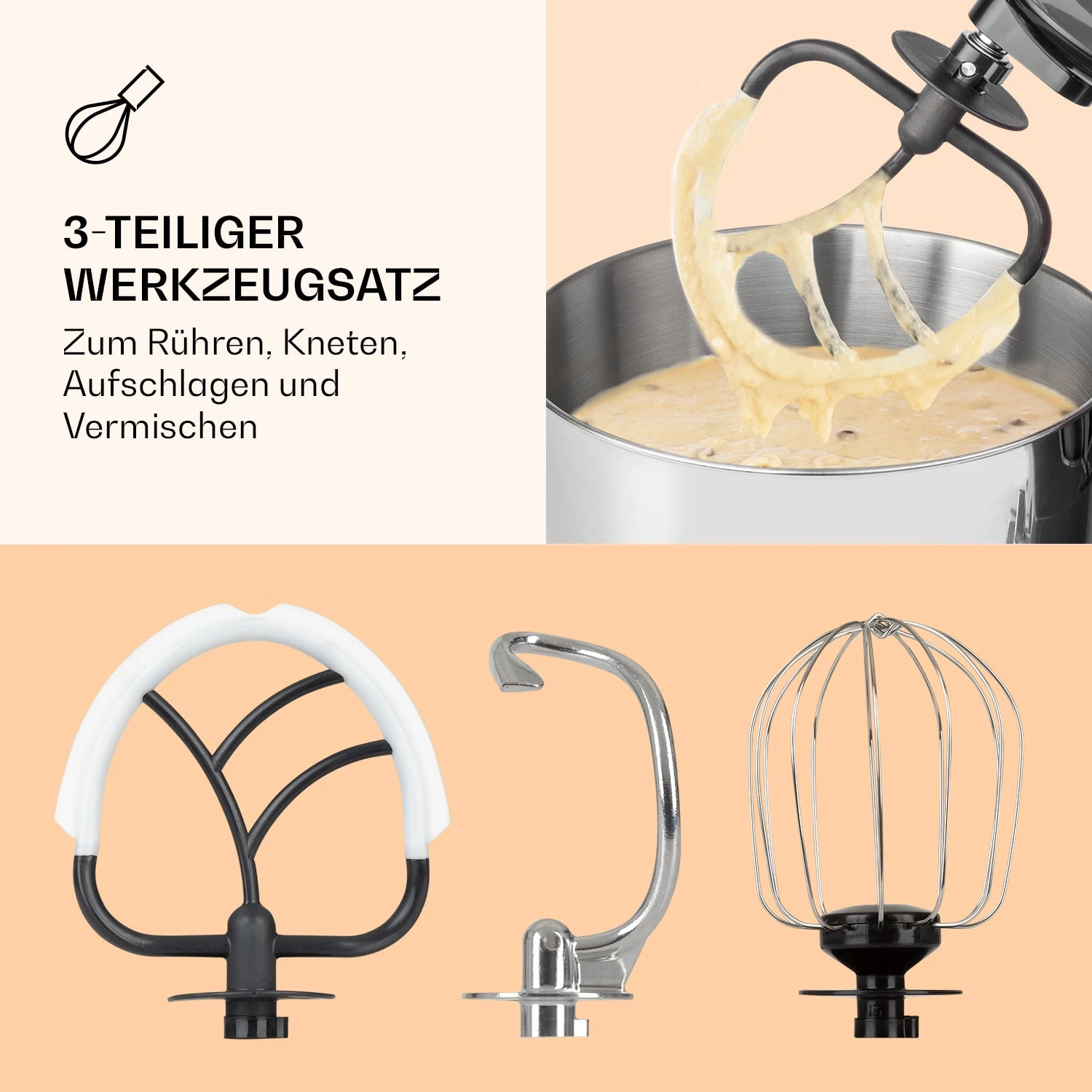 Bella Pico 2G Küchenmaschine 1200W 1,6PS 6 Stufen 5 Liter – Bild 5