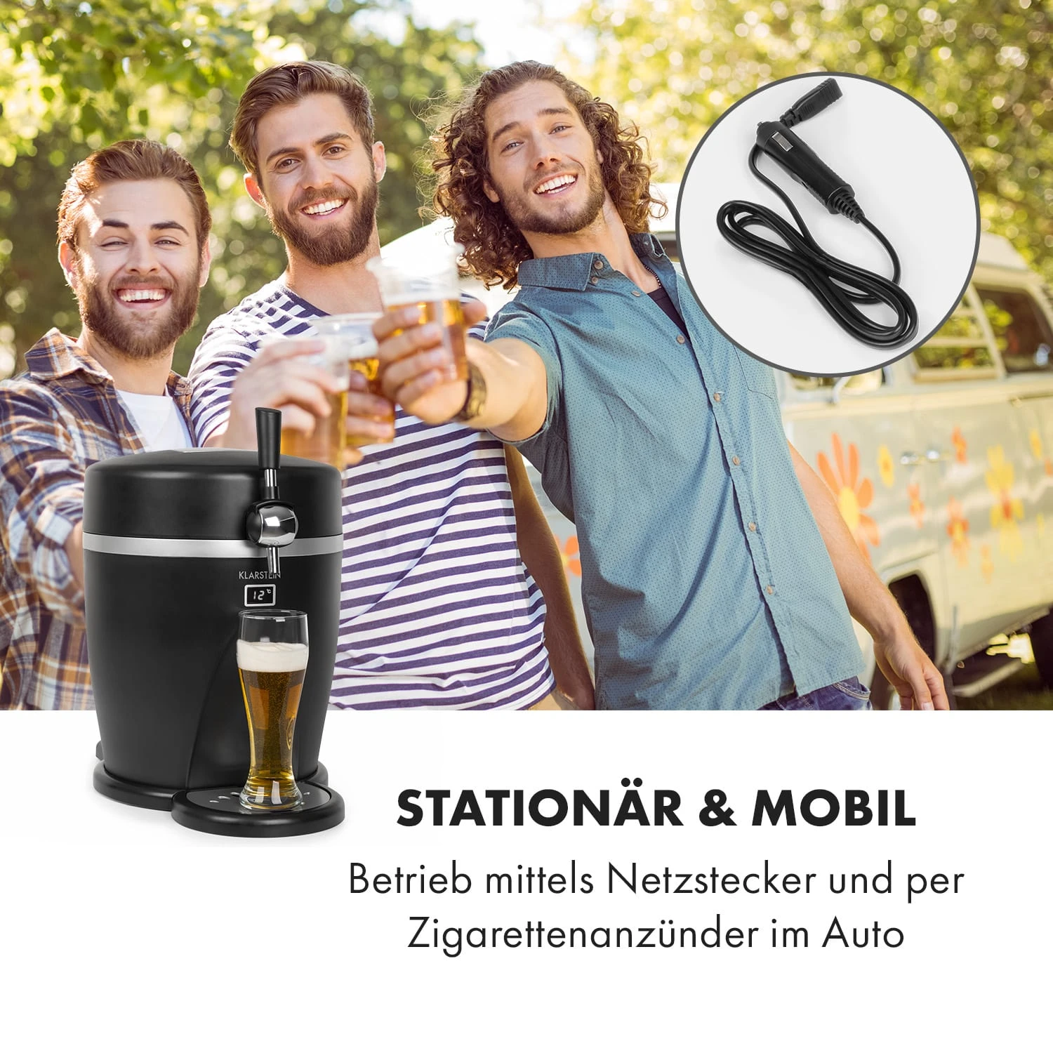Tap2Go Mobile 2-in1 Bierzapfanlage Mit Getränkekühler 5l/13l Schwarz – Bild 2