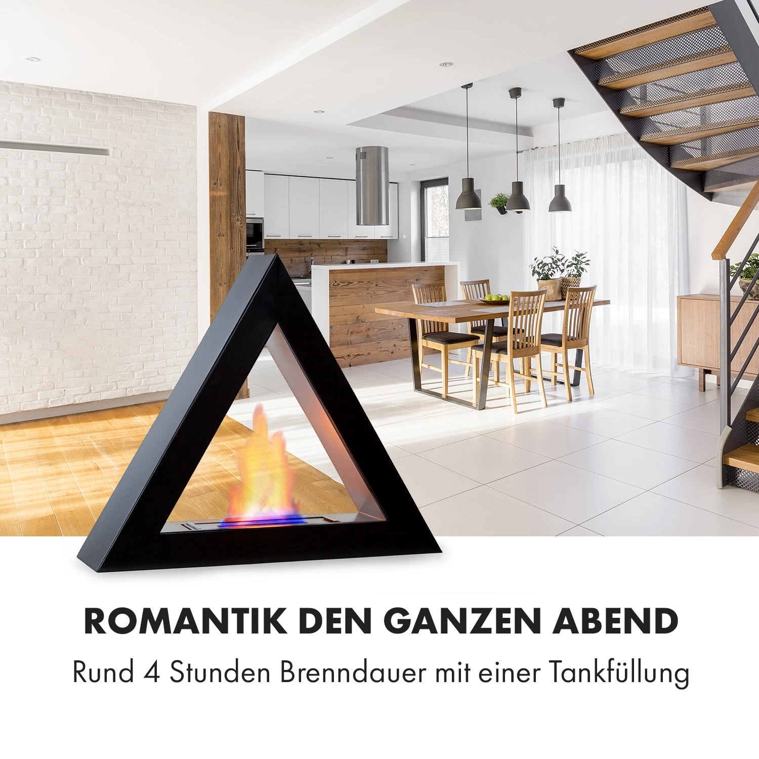 Phantasma Gizeh Ethanol-Kamin Rauchfrei Edelstahl-Brenner 600ml 4h – Bild 4