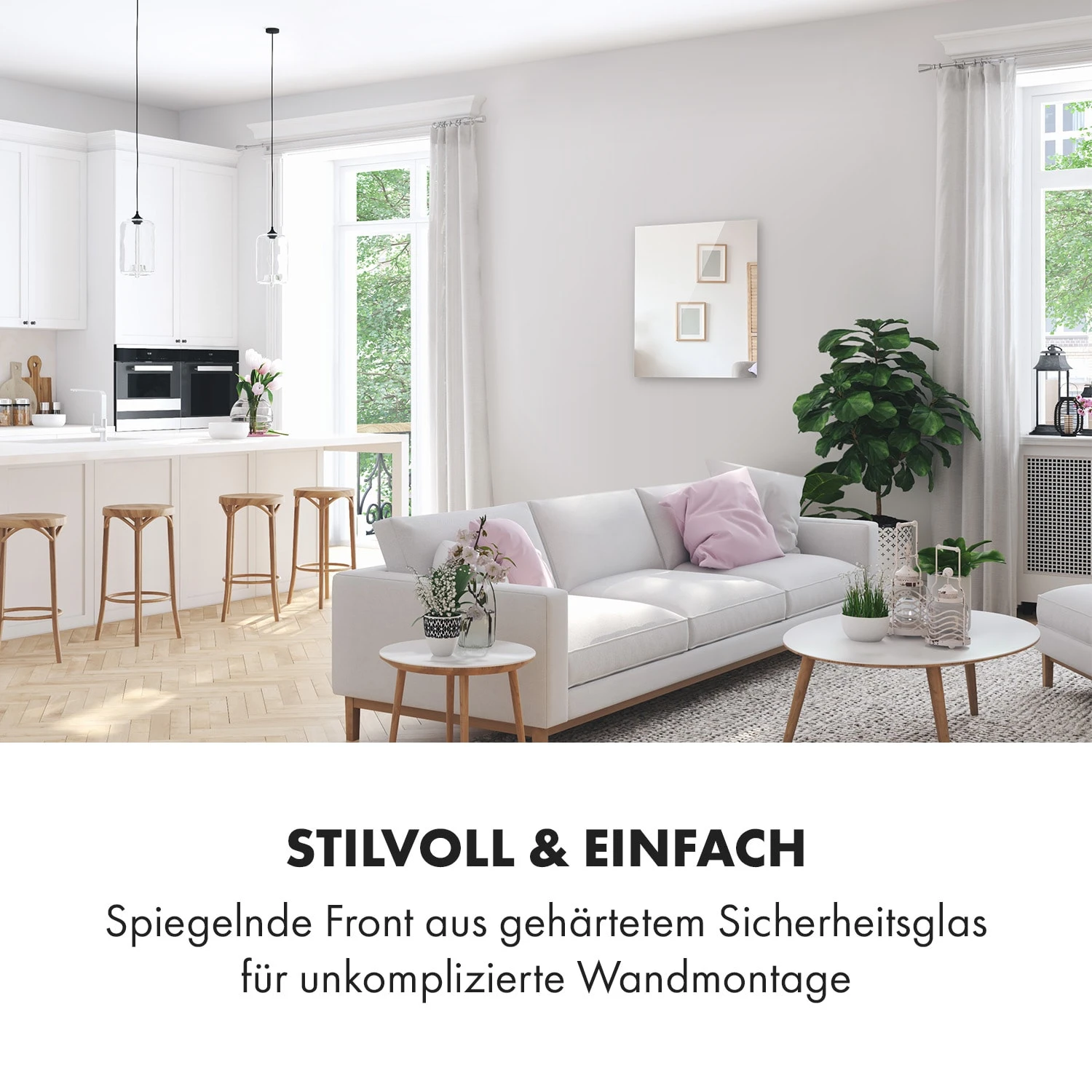 Marvel Mirror Infrarotheizung 360W Wochentimer IP54 Spiegel Rechteckig – Bild 3