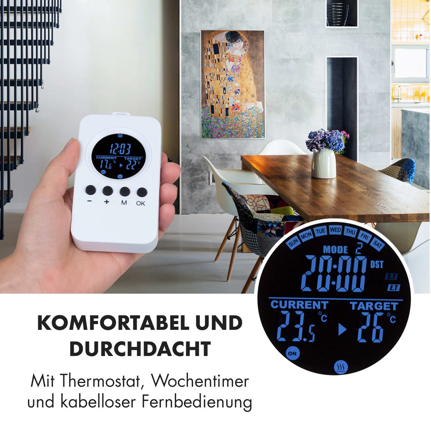Wonderwall Air Art Kuss Infrarotheizung 101x60cm 600W Fernbedienung – Bild 7