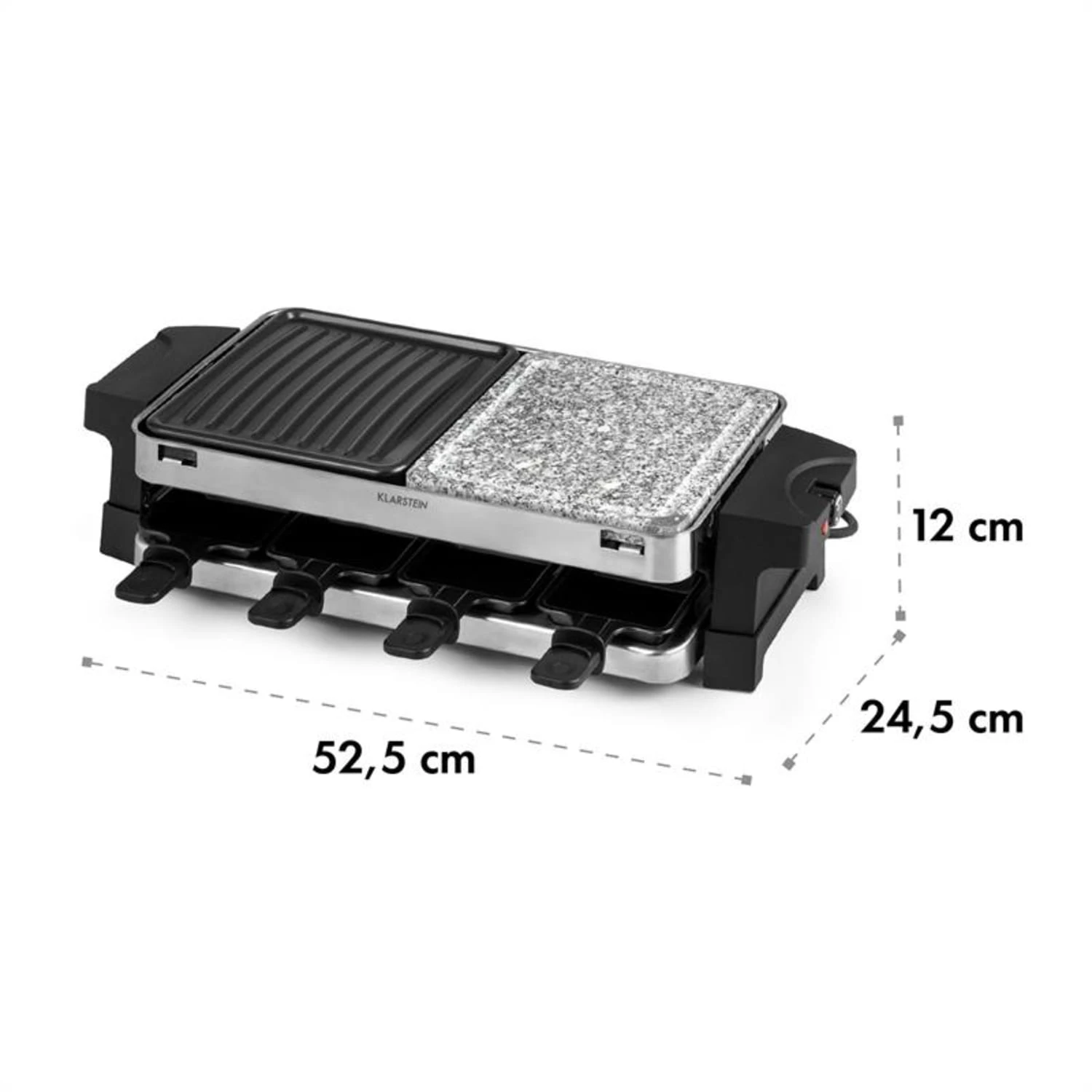 Sirloin Raclette 1500W Aluminium / Stein 8 Personen Kontroll-LED – Bild 8