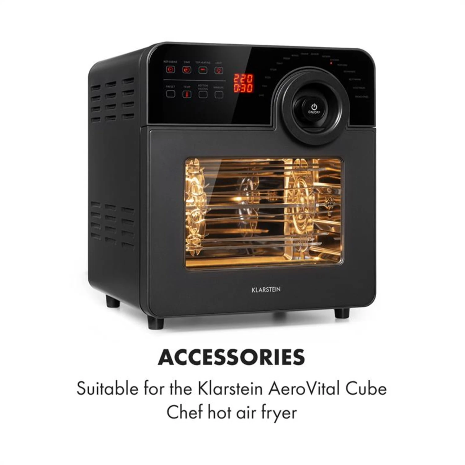 AeroVital Cube Chef Heißluftfritteuse Spießrost Zubehör Edelstahl – Bild 2