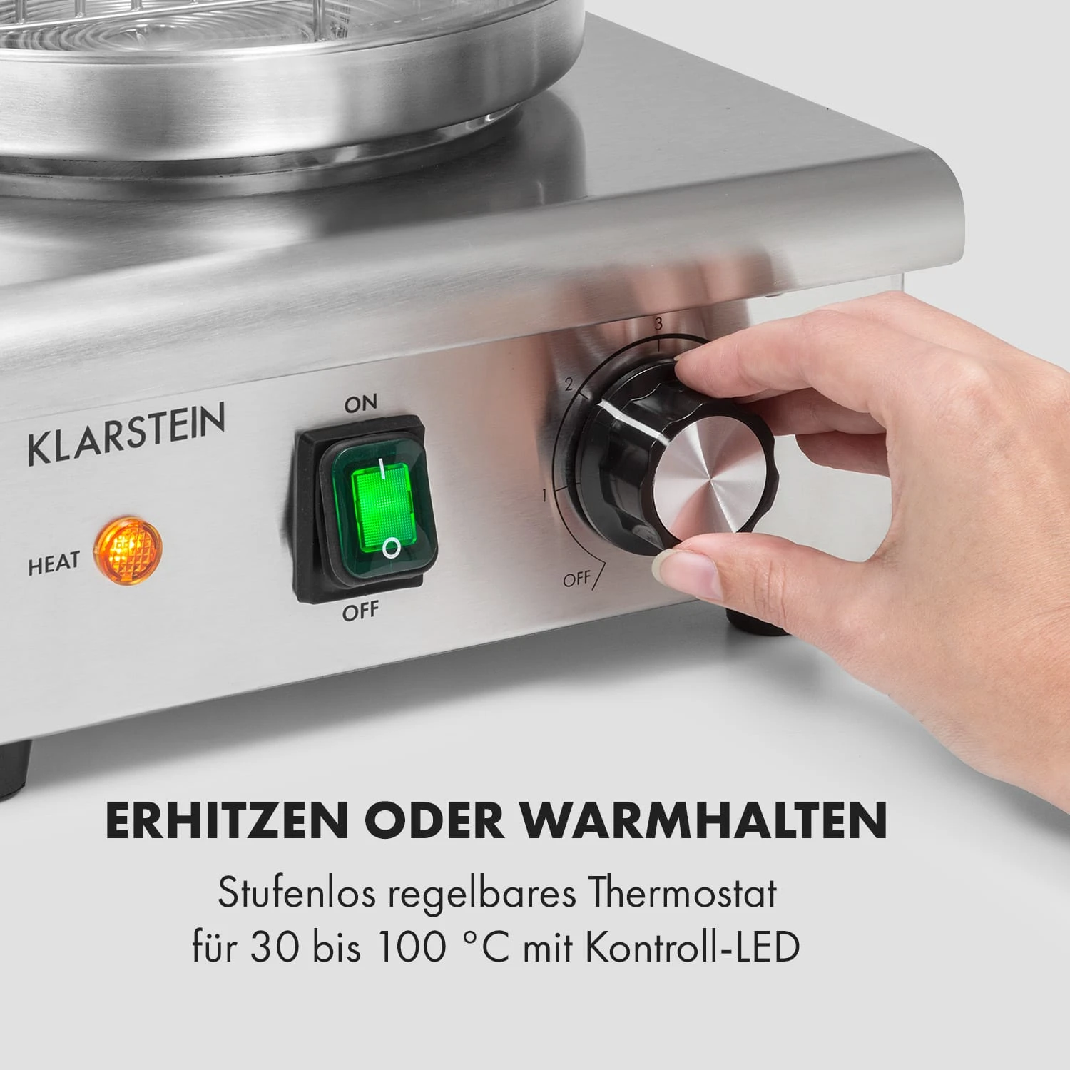 Wurstfabrik 450 Hot Dog Maker 450W 5L 30-100°C Glas Edelstahl – Bild 3
