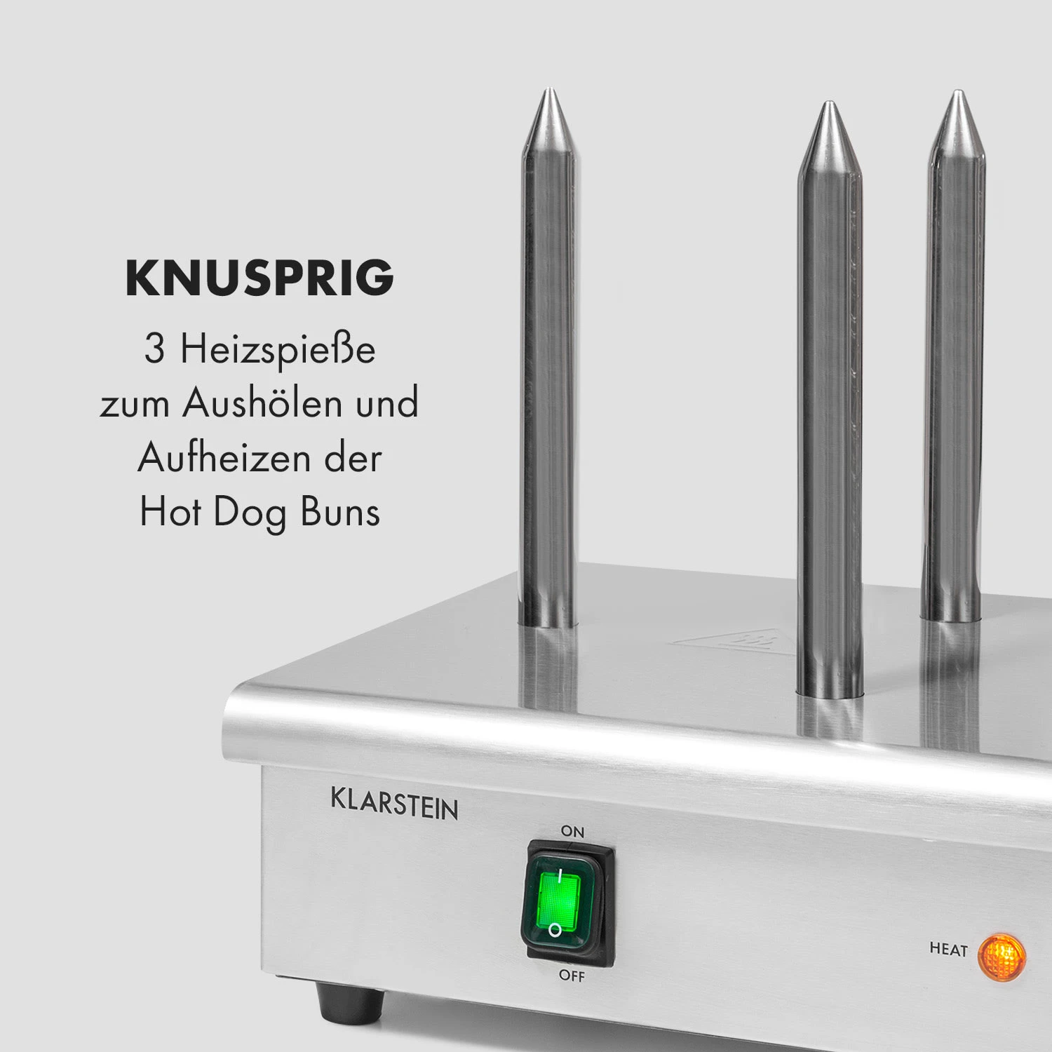Wurstfabrik 600 Hot Dog Maker 600W 3 Spieße 5L 30-100°C Glas Edelstahl – Bild 5