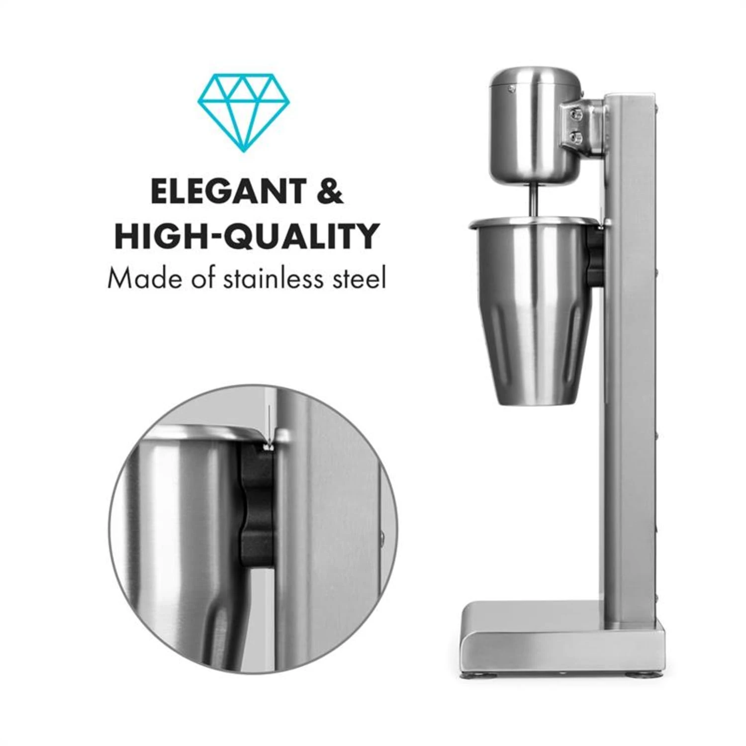 Kraftpaket Milchshake-Mixer Proteinshake 80W Edelstahl Silber – Bild 7