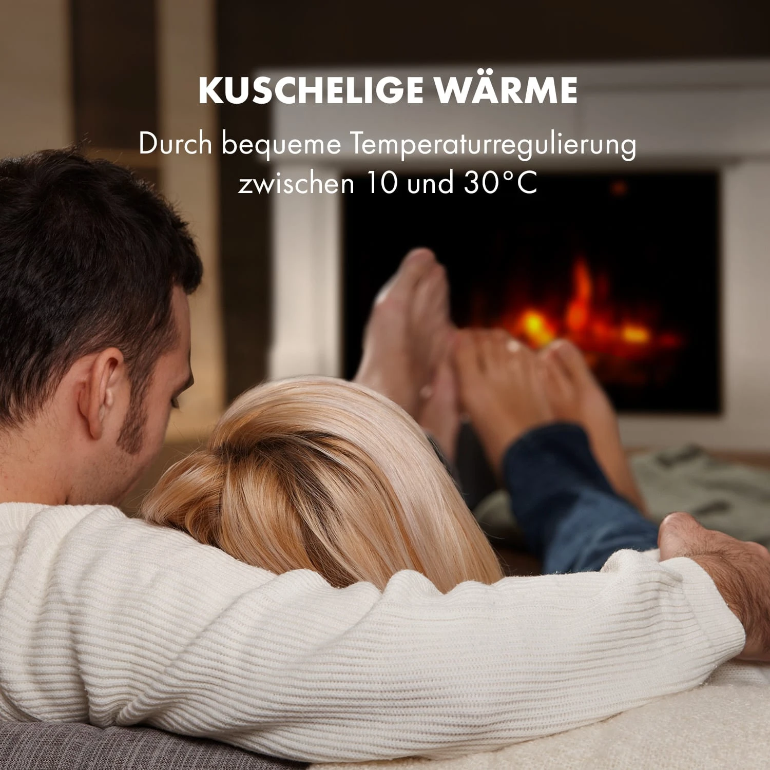 Bern Elektrischer Kamin 1000/2000W LED 10-30 °C Wochentimer – Bild 7