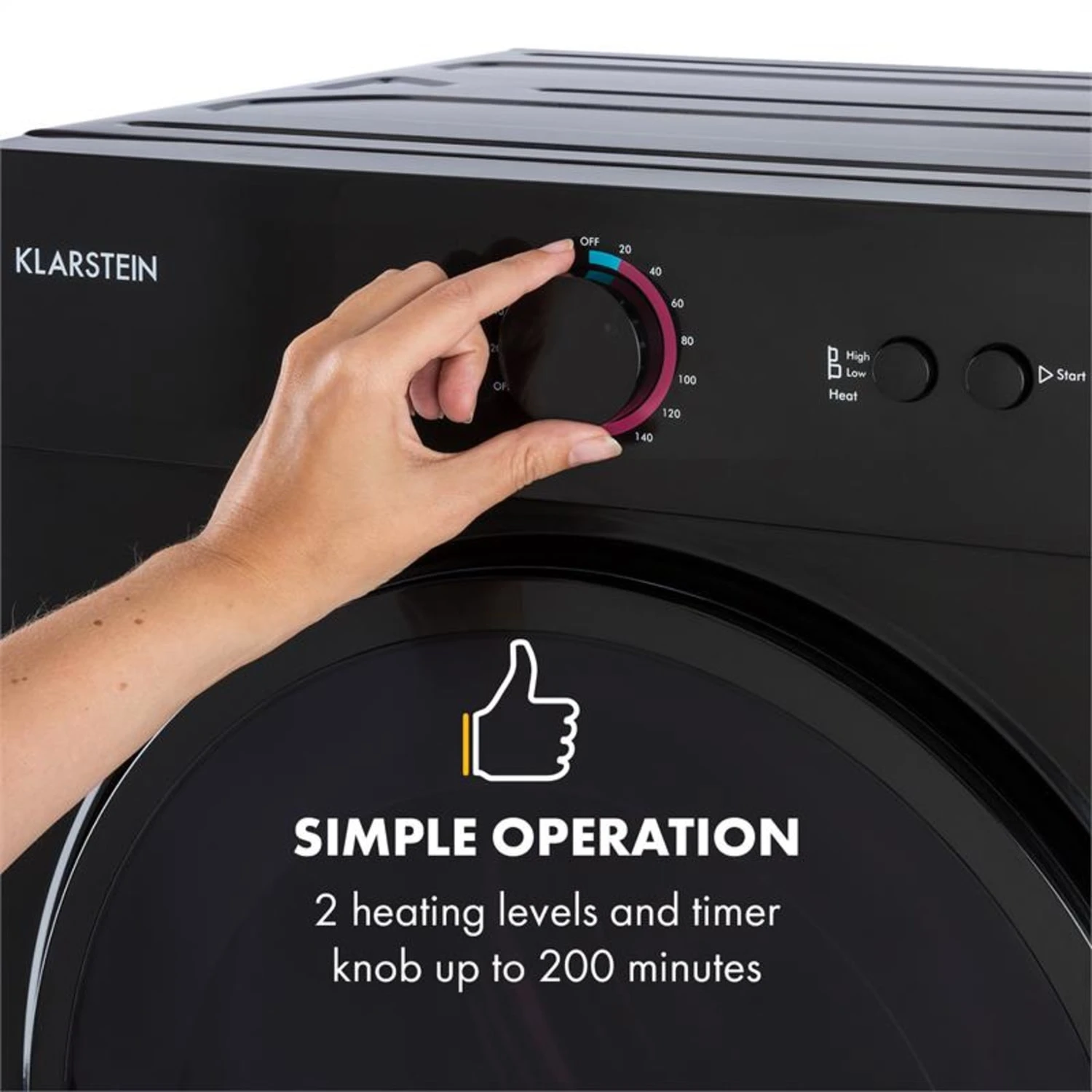 Jet Set Mini-Wäschetrockner Ablufttrockner 1020W EEK C 3kg 50cm – Bild 4