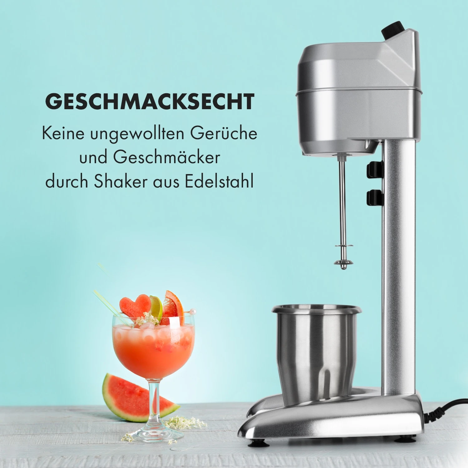 Kraftprotz Milchshake-Mixer Proteinshake 300W Stufenlos Edelstahl – Bild 4