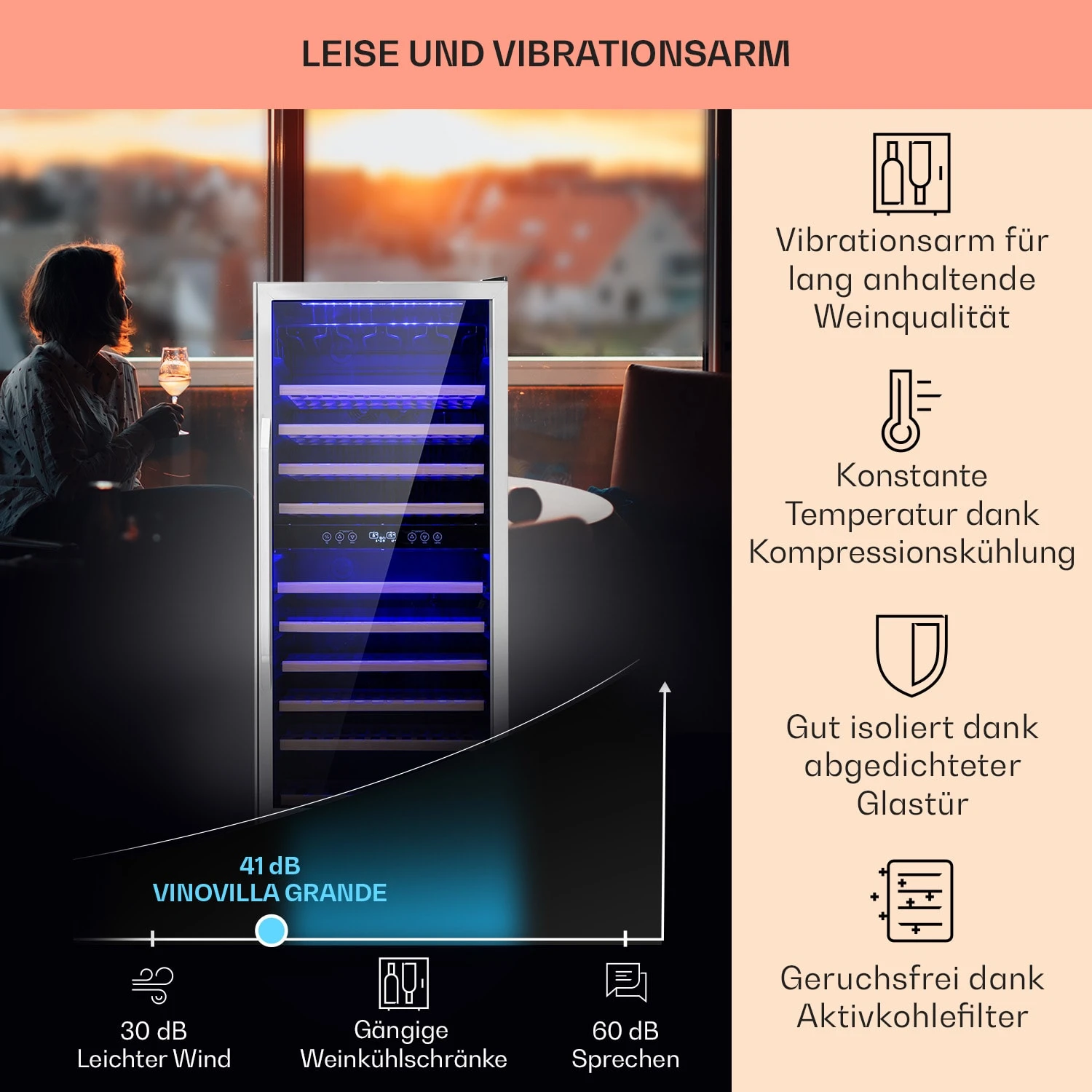 Vinovilla Grande 116 Built-in Duo Weinkühlschrank 310 Ltr 116 Fl. LED – Bild 4