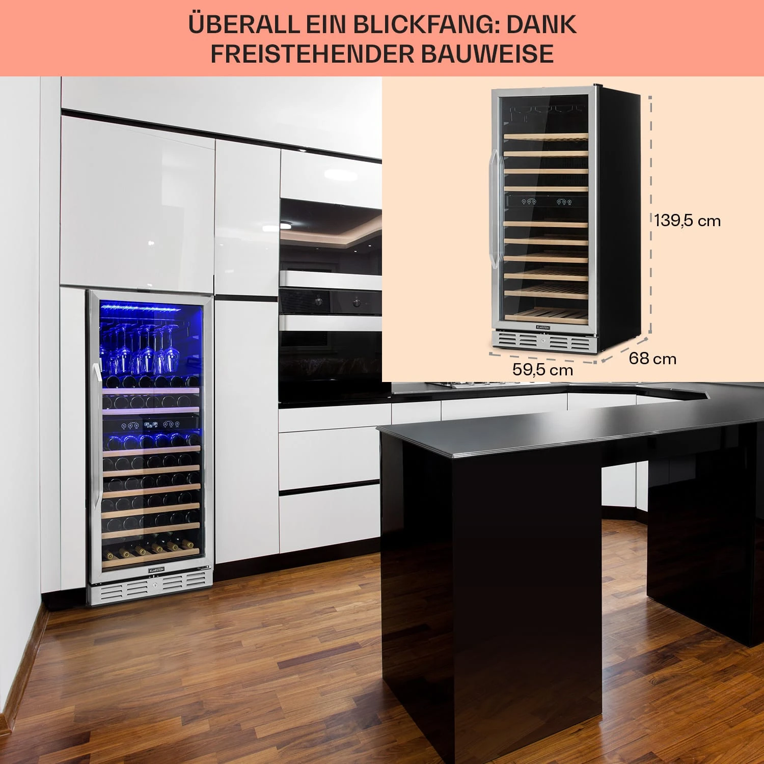 Vinovilla Grande 116 Built-in Duo Weinkühlschrank 310 Ltr 116 Fl. LED – Bild 6