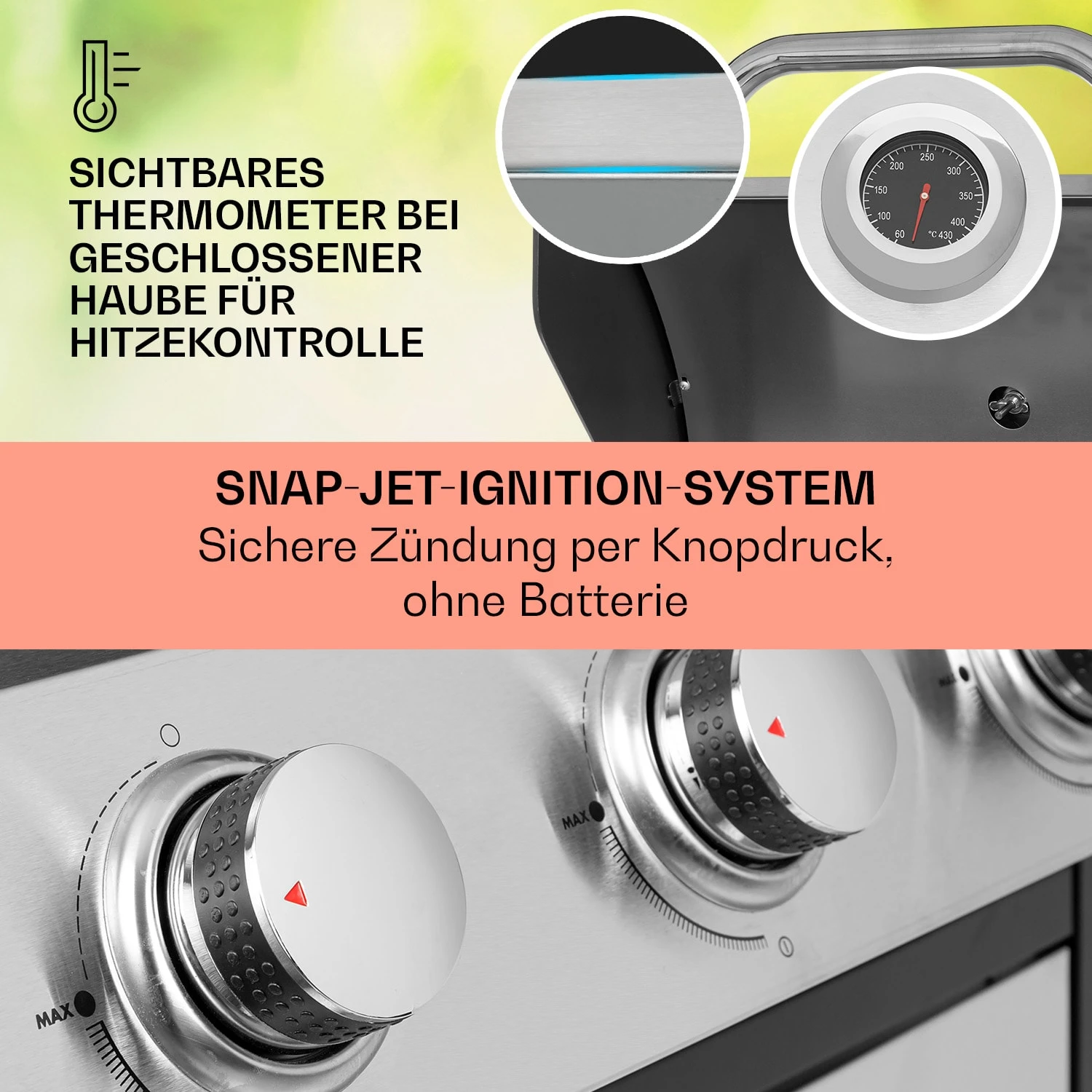 Tomahawk Gasgrill 3 X 3,6 KW Brenner 60 X 43,5 Cm Grill Edelstahl – Bild 4