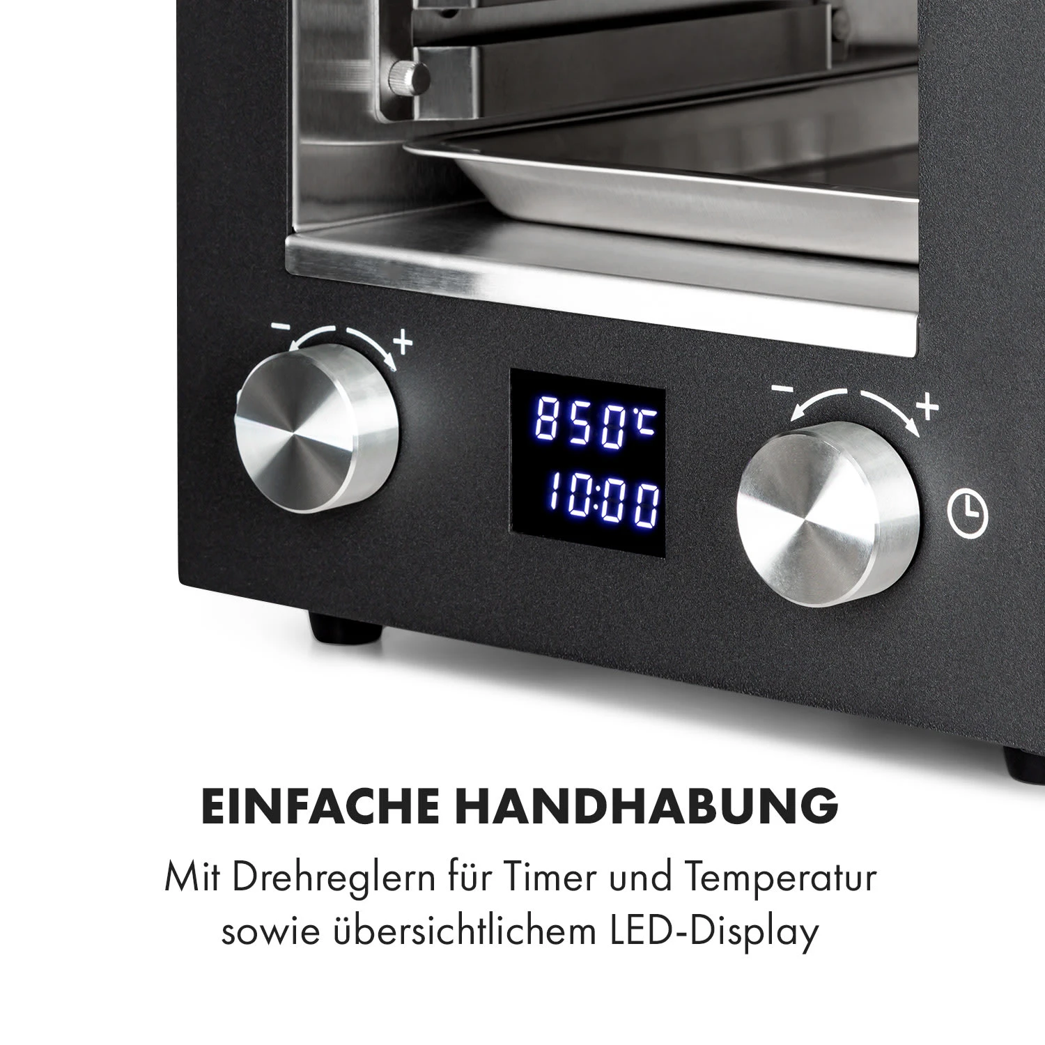 Hannibal Hochtemperaturgrill Indoor 2.200W 850°C Edelstahl Schwarz – Bild 5
